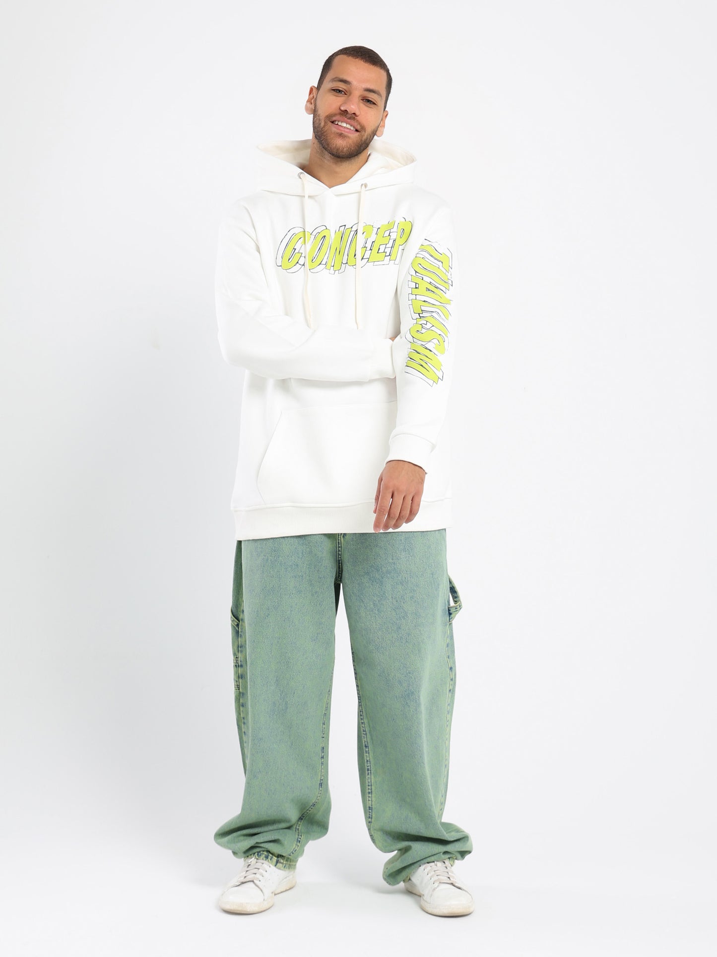 Conceptualism Print Oversized Hoodie - Outlet