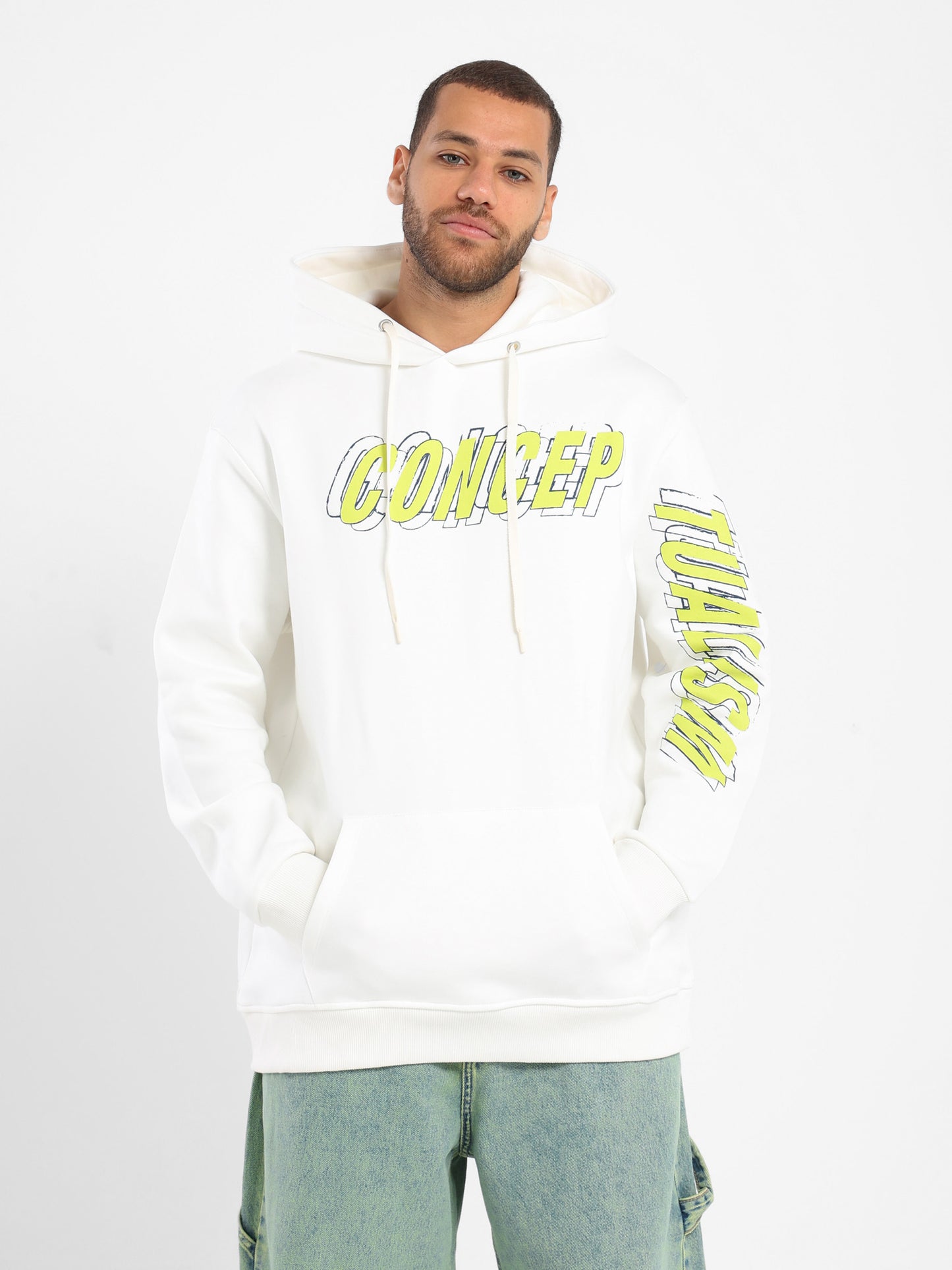 Conceptualism Print Oversized Hoodie - Outlet