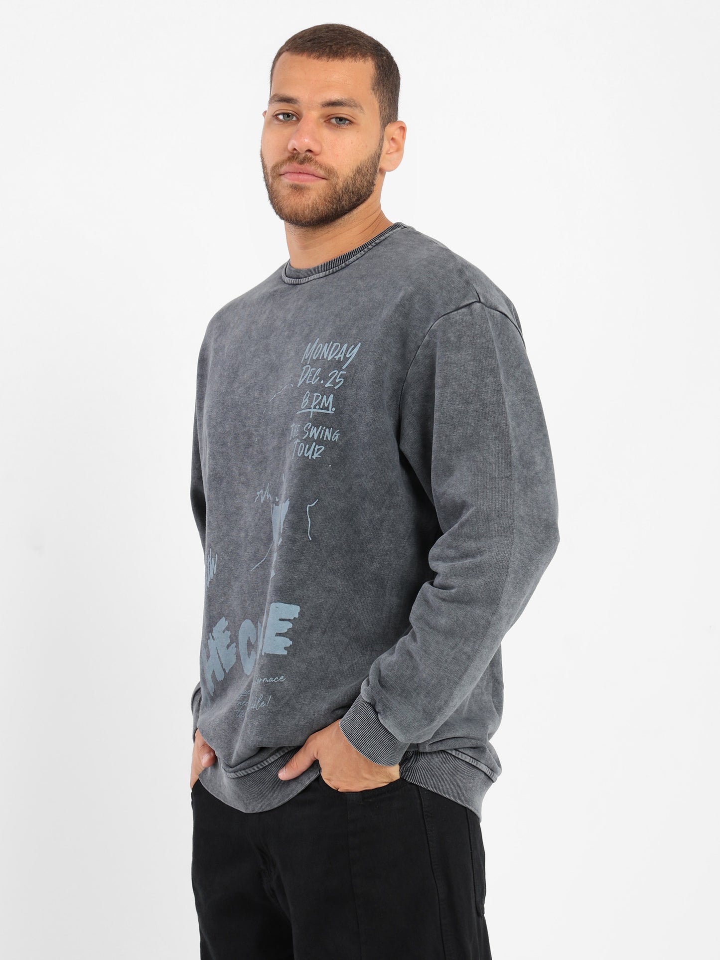 Concert Poster Print Sweatshirt - Outlet