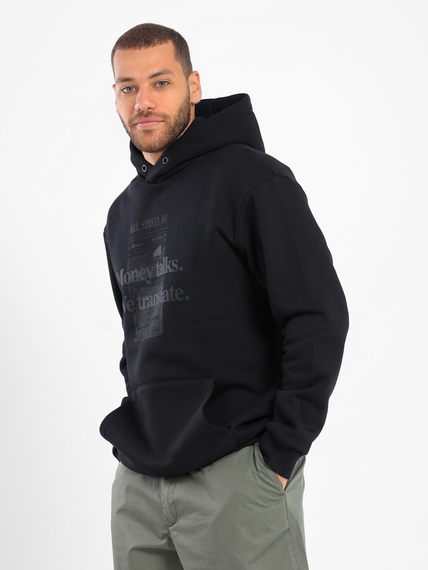 Money Talks Flock Print Hoodie