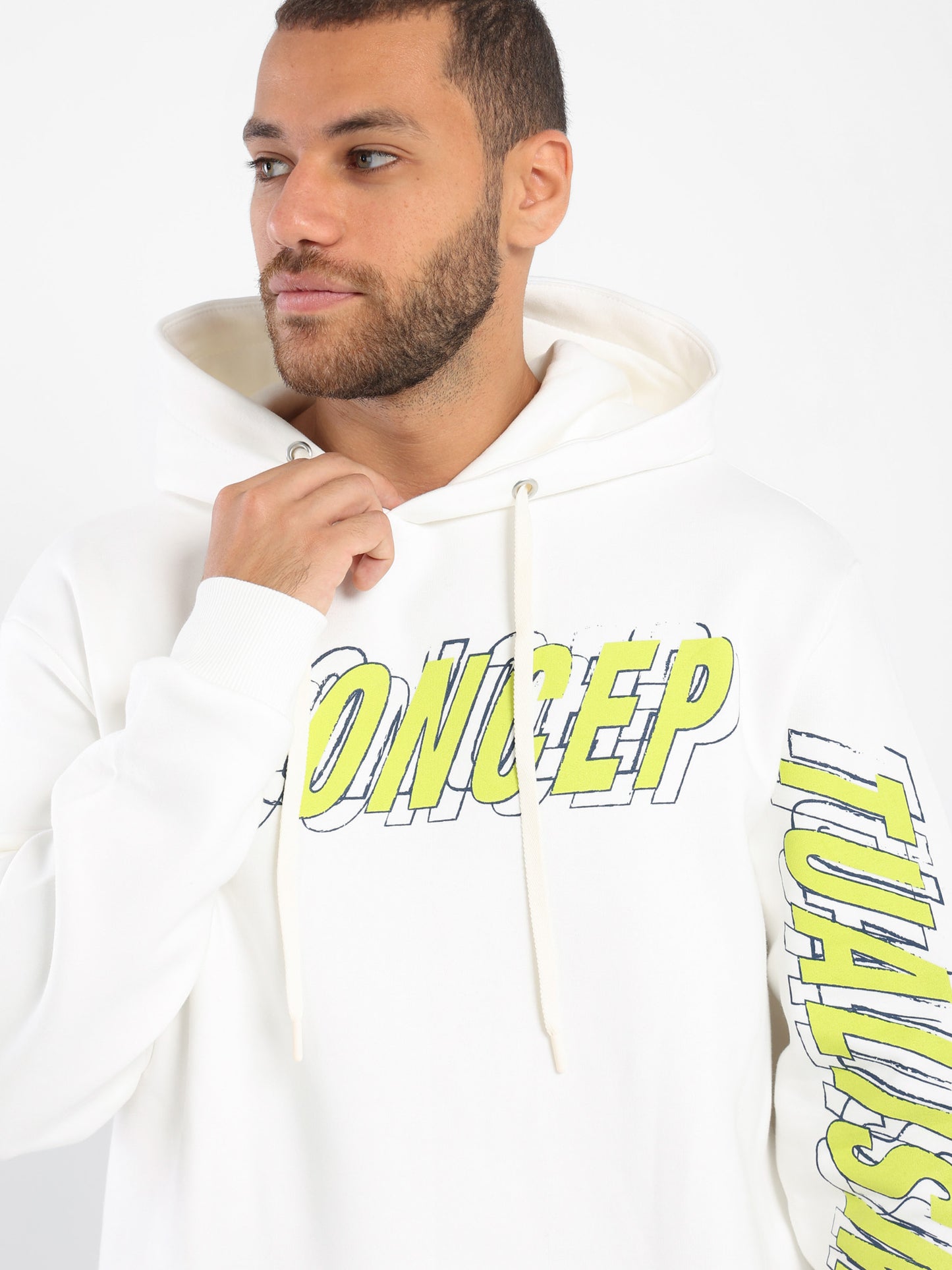 Conceptualism Print Oversized Hoodie - Outlet