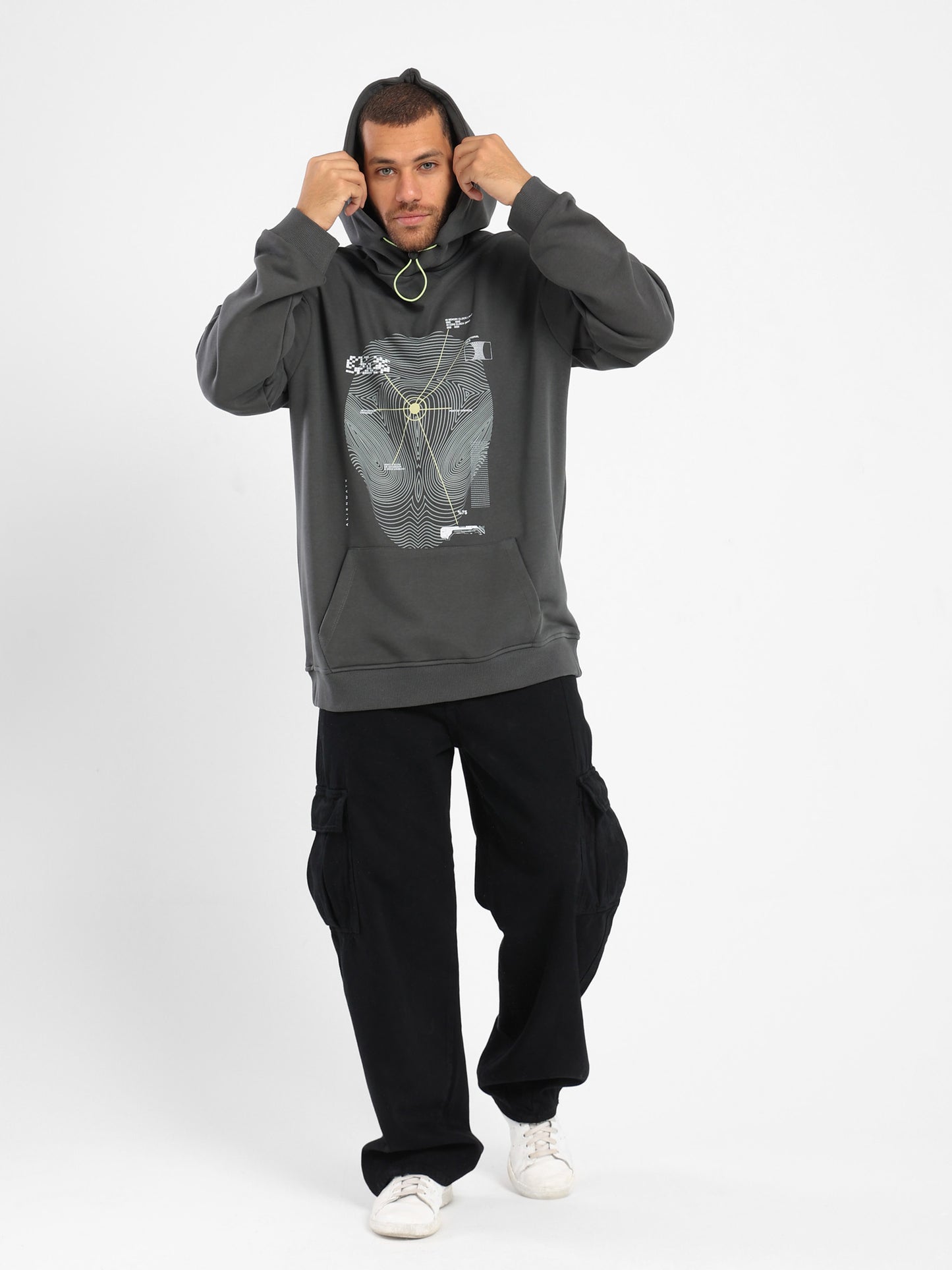 Relaxed Hoodie with Place Print