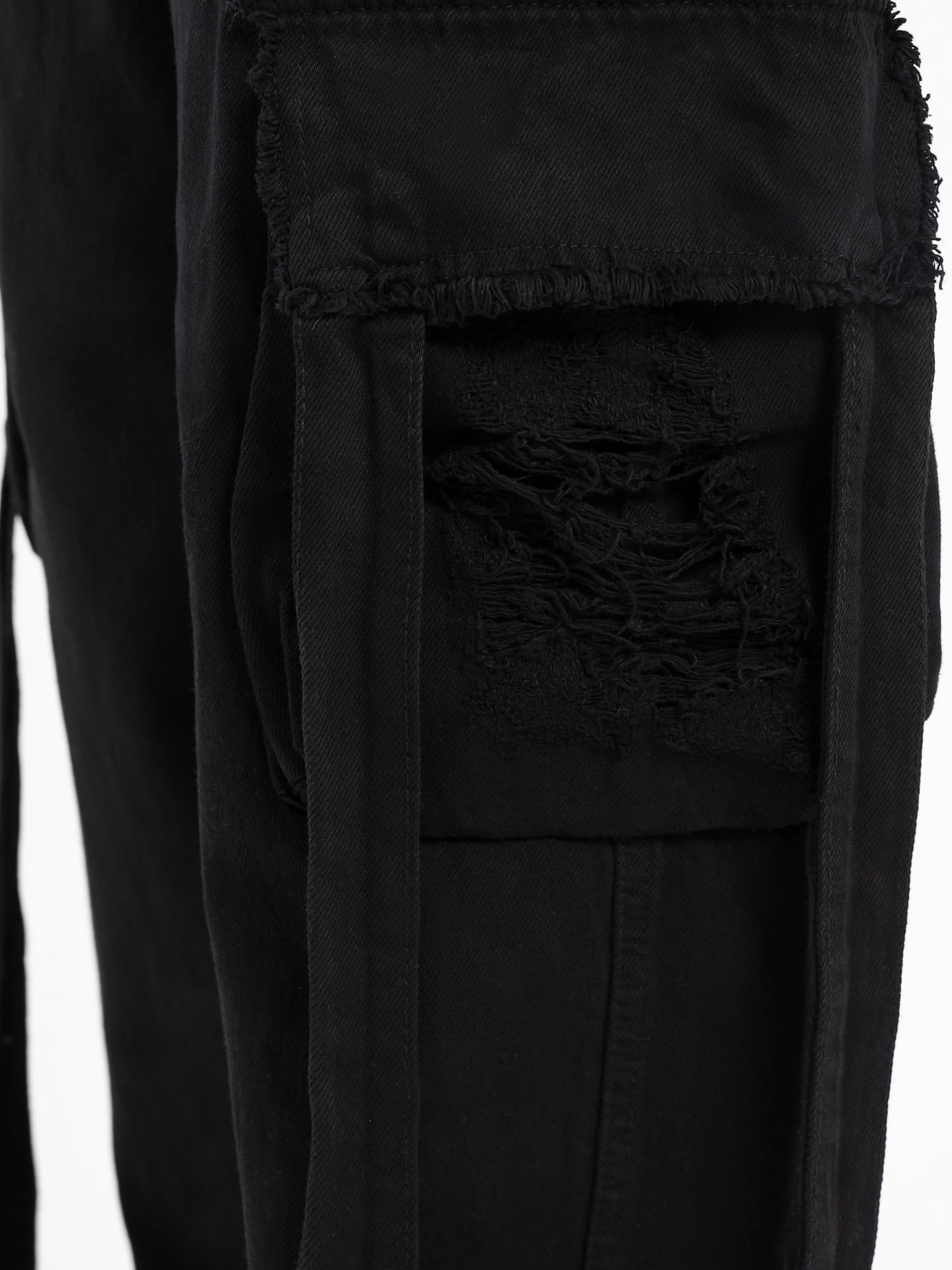 Loose Fit Denim Cargo Pants - Outlet