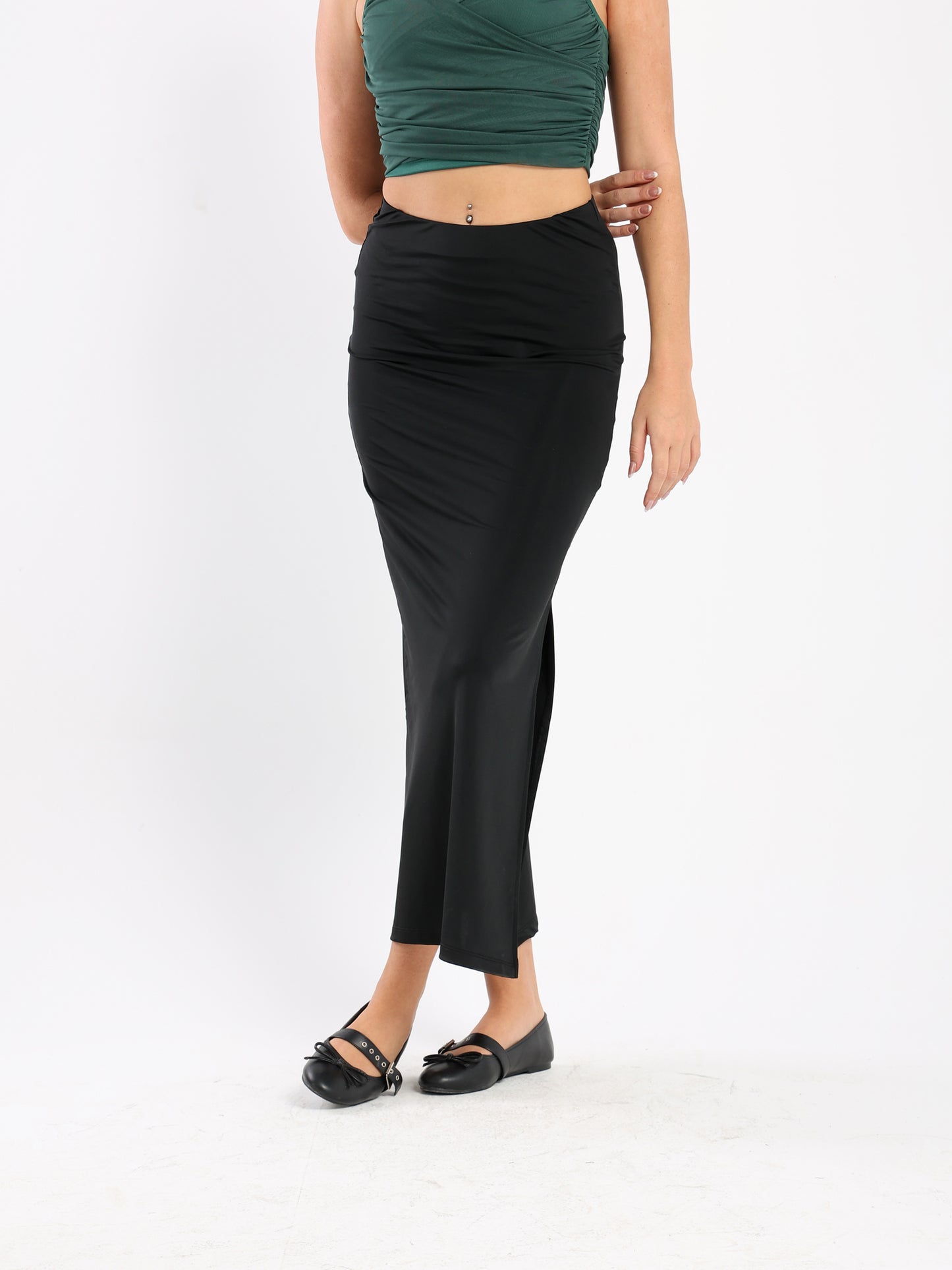 Straight Long Knitted Skirt - Outlet