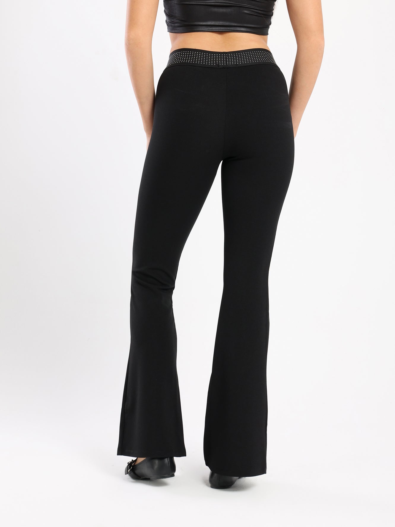 Flared Pants With Studded Waist