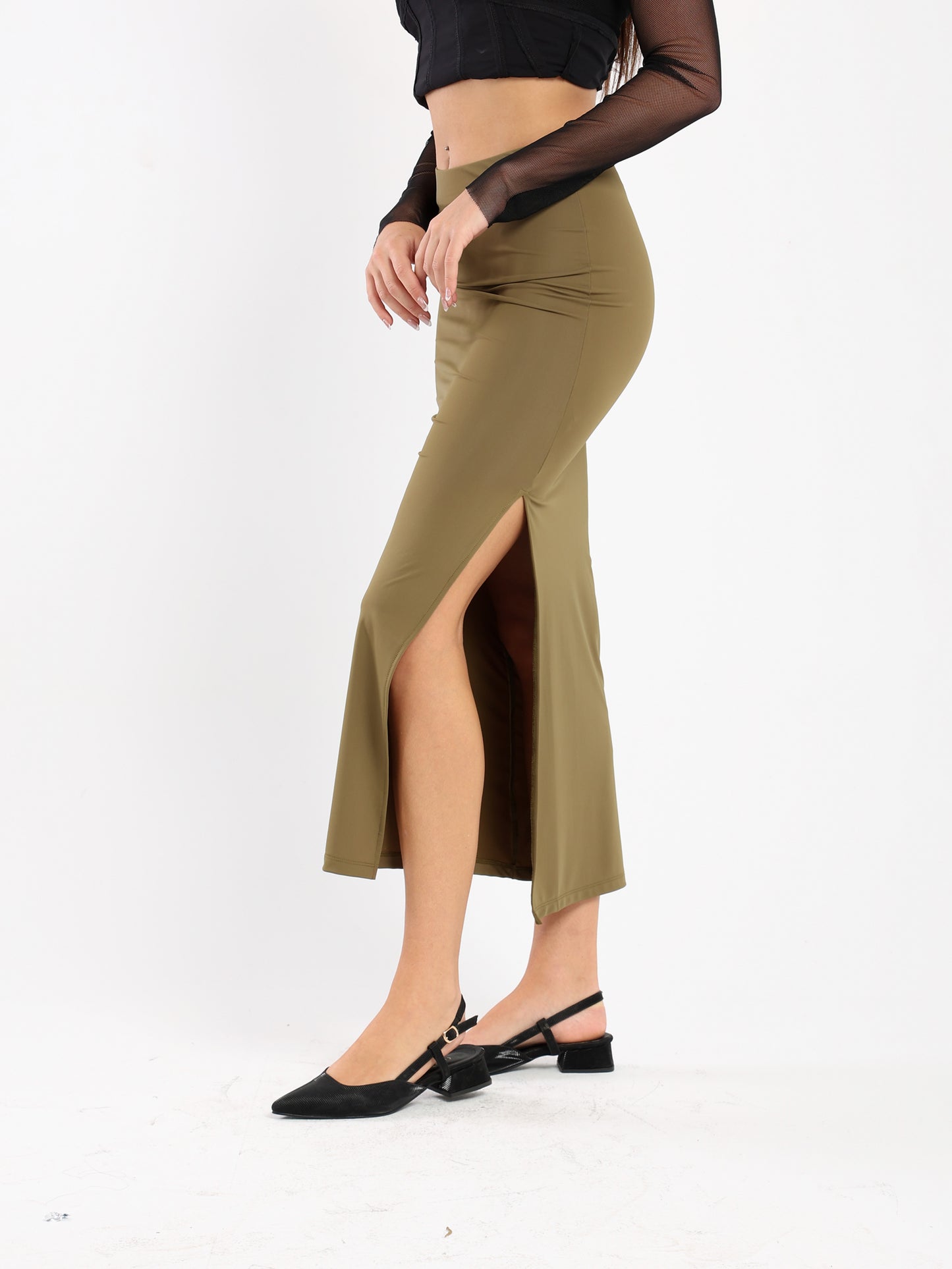 Straight Long Knitted Skirt - Outlet