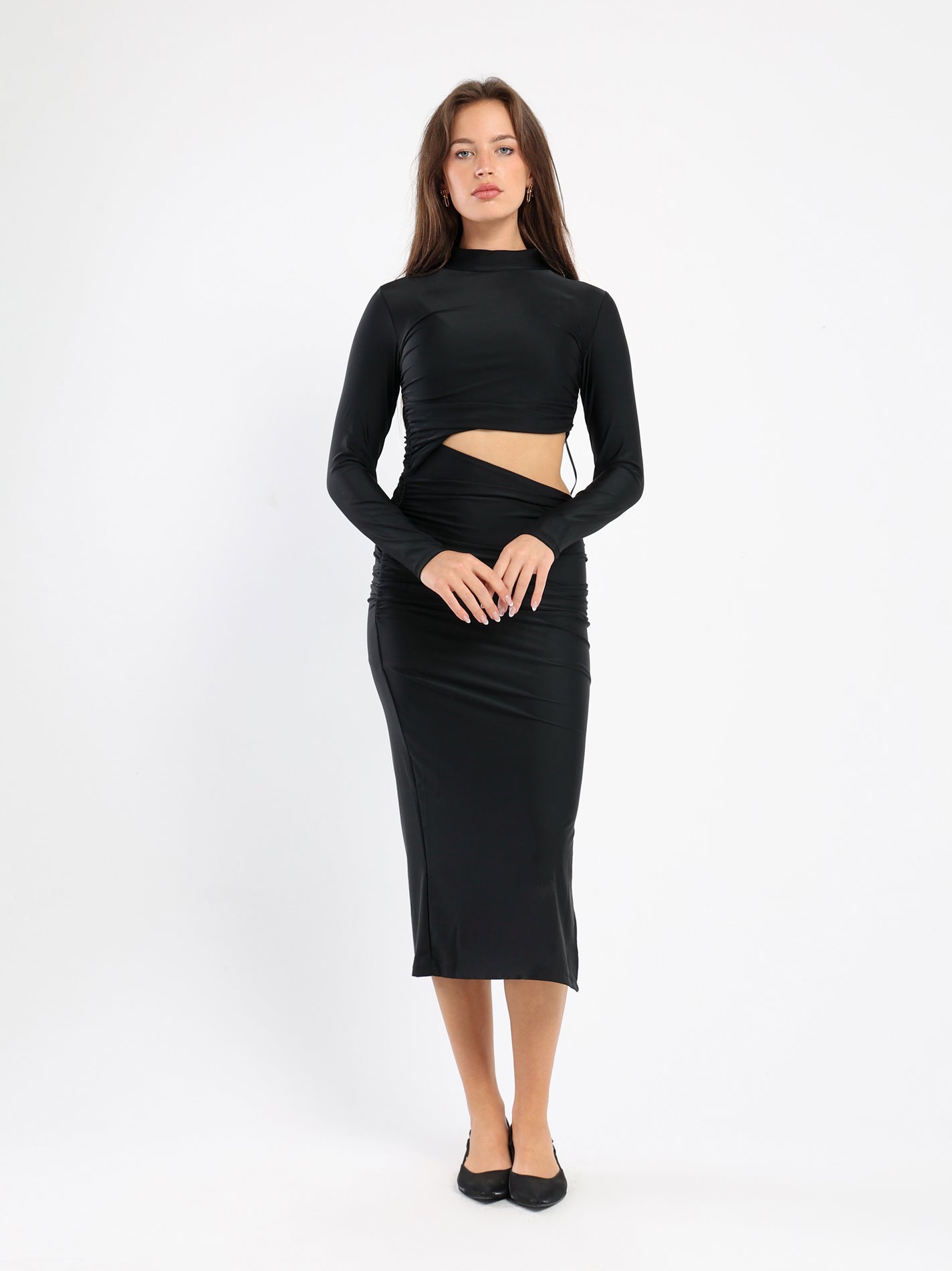 High Neck Maxi Dress With Cutout