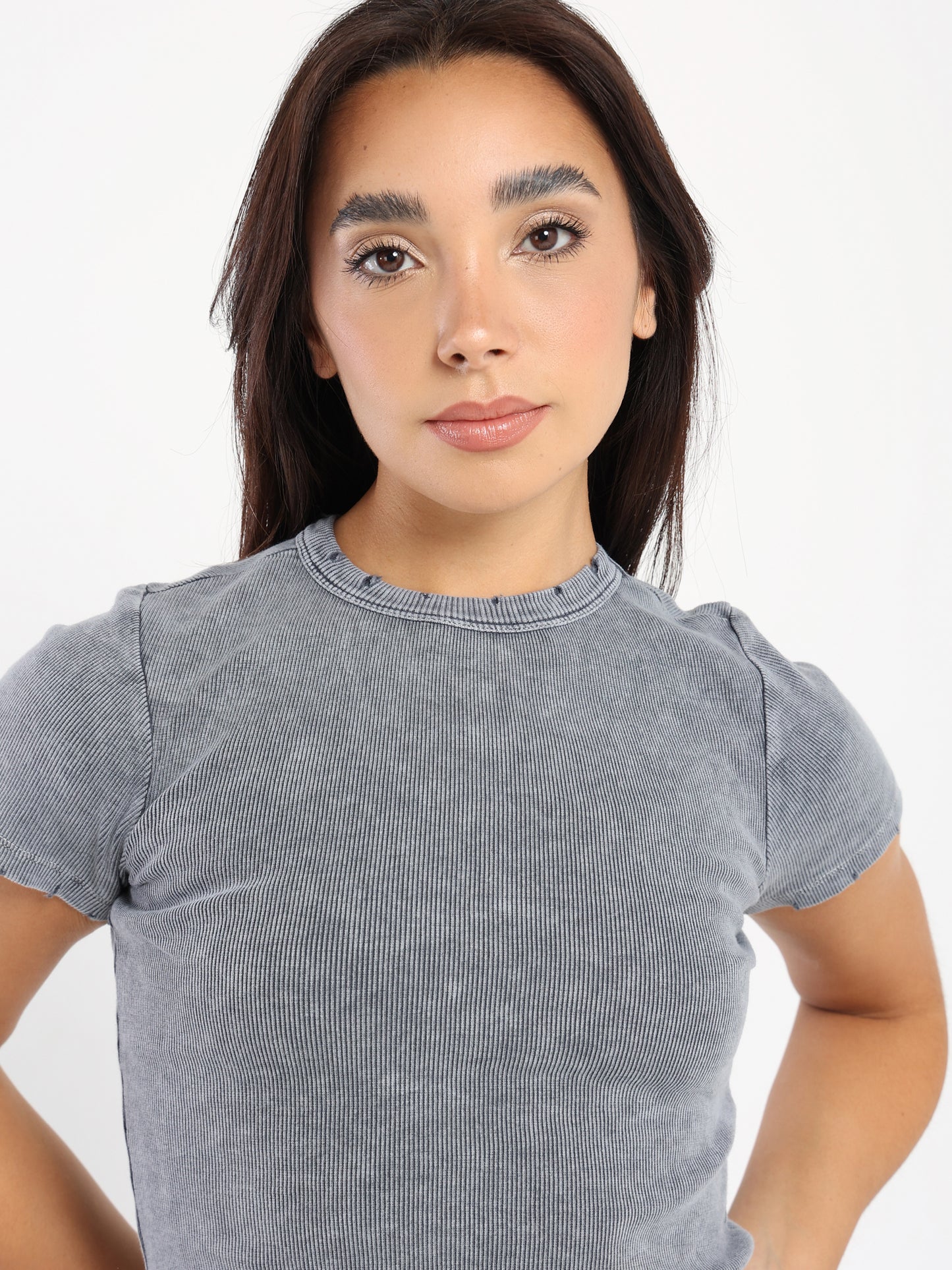 Washed Ribbed T-shirt