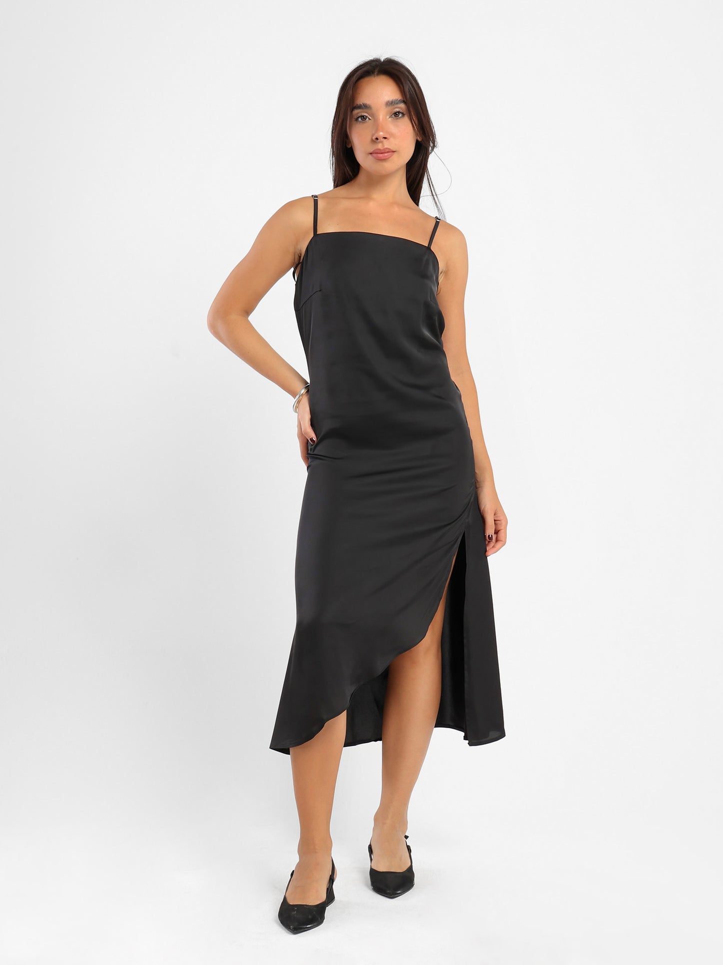 Front Slit Midi Dress