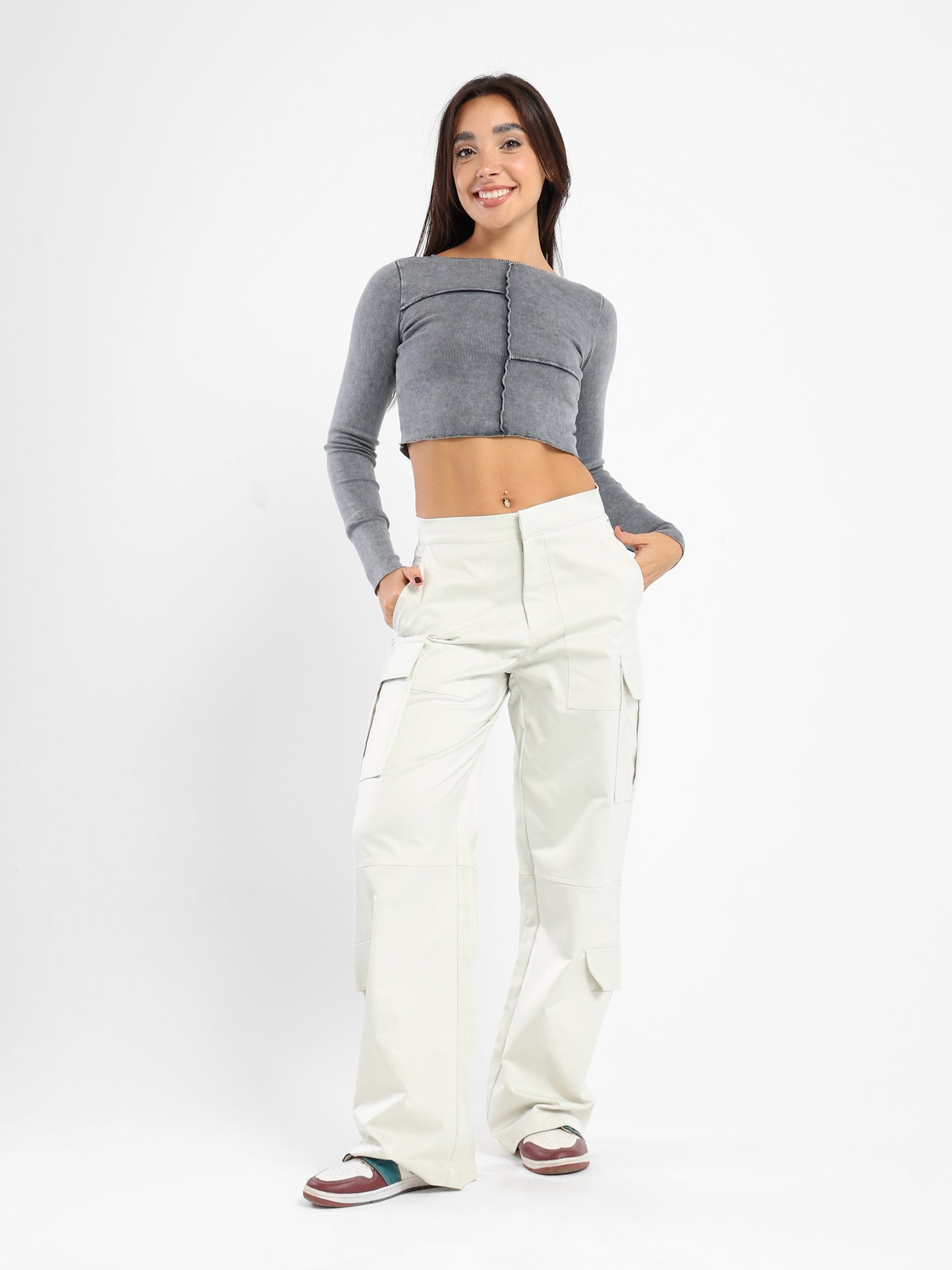 Cropped Long Sleeves Top