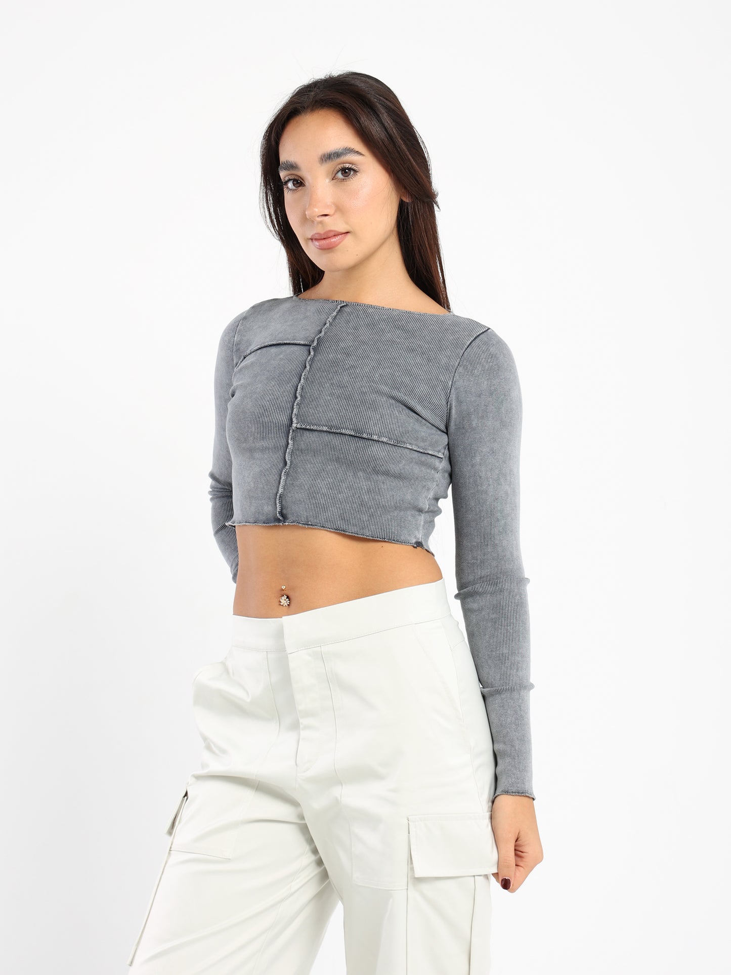 Cropped Long Sleeves Top