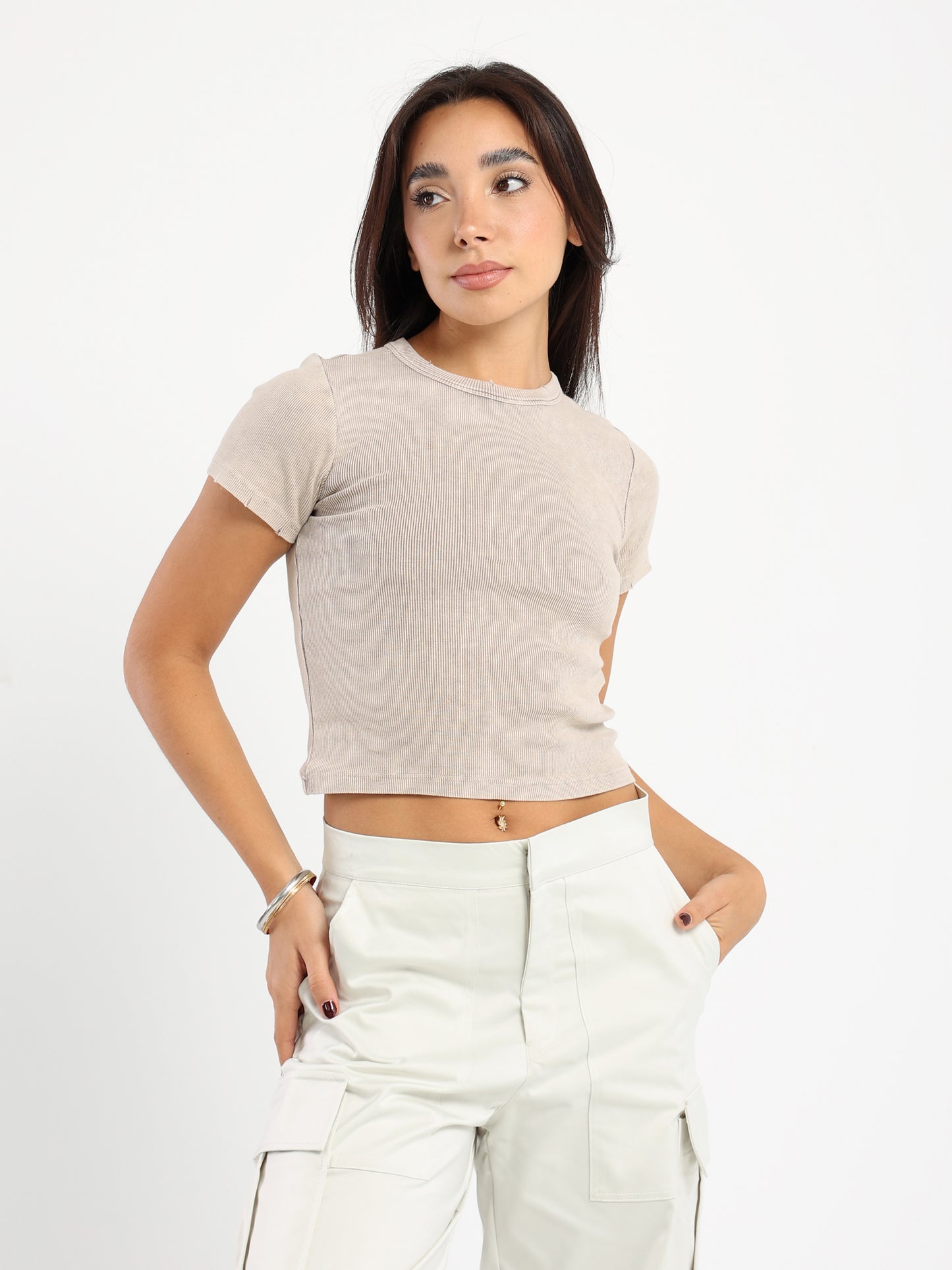 Washed Ribbed T-shirt