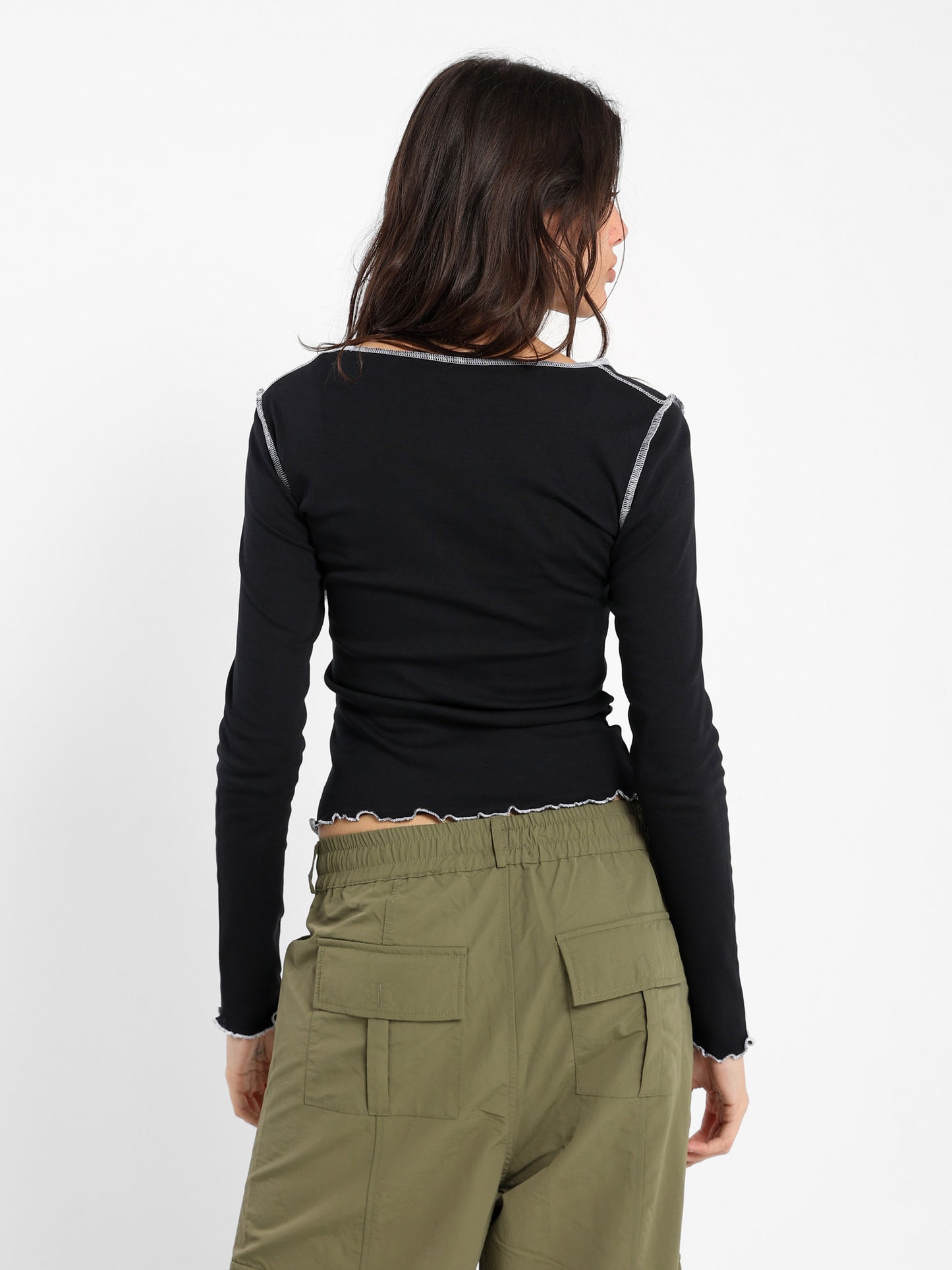 Fitted Long Sleeves Tee with Place Print - Outlet