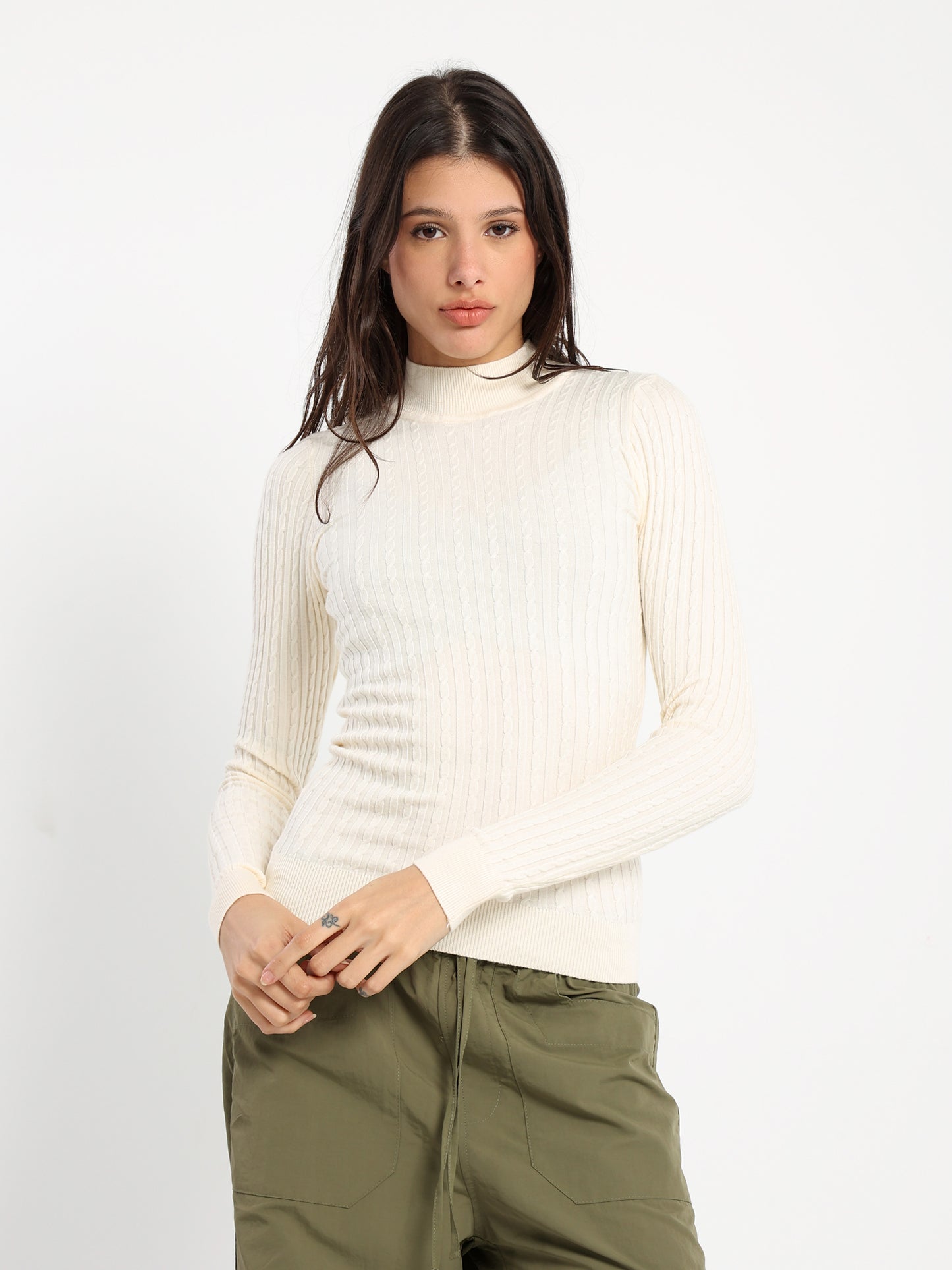 Small Cable Turtleneck
