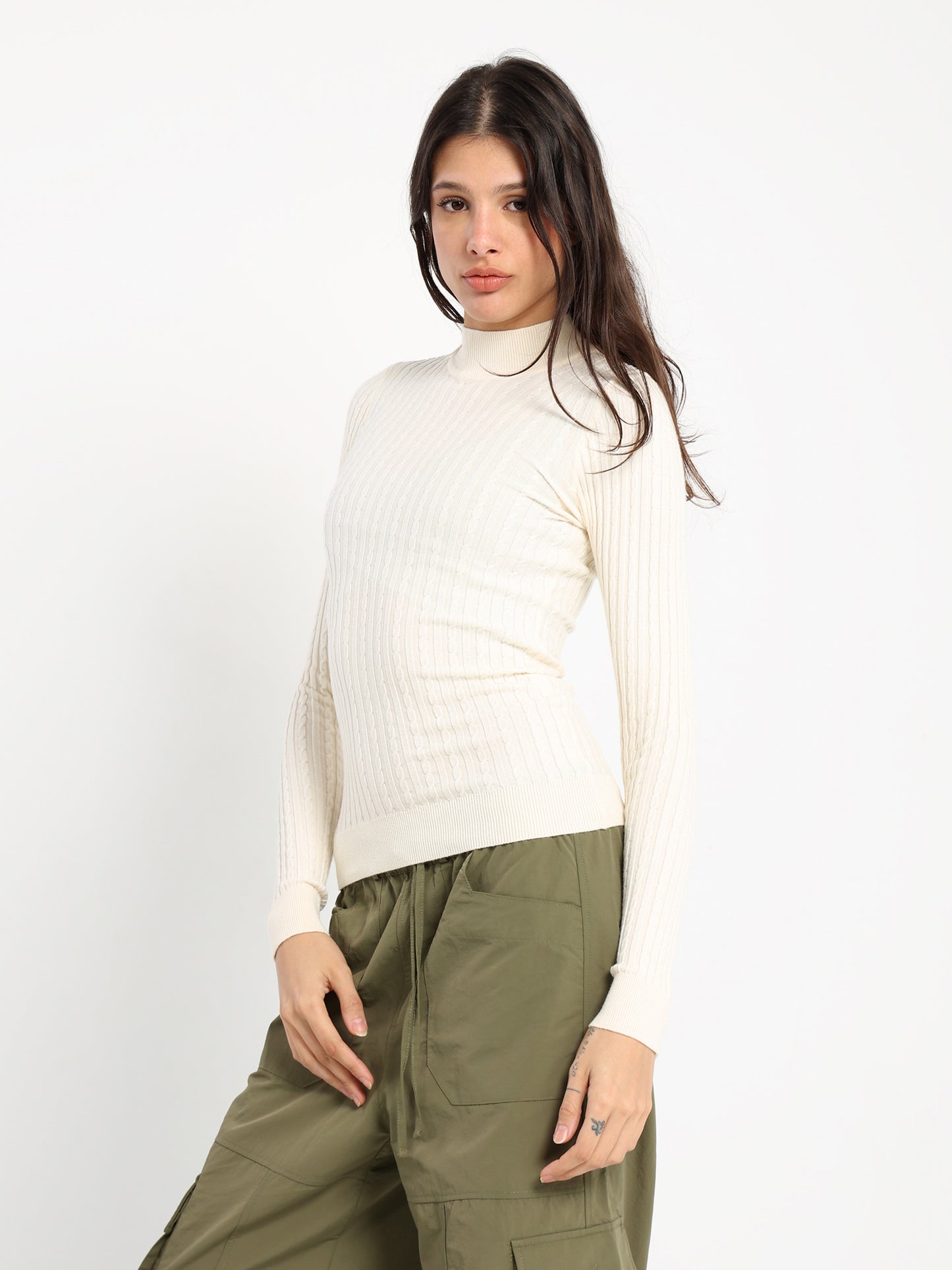 Small Cable Turtleneck
