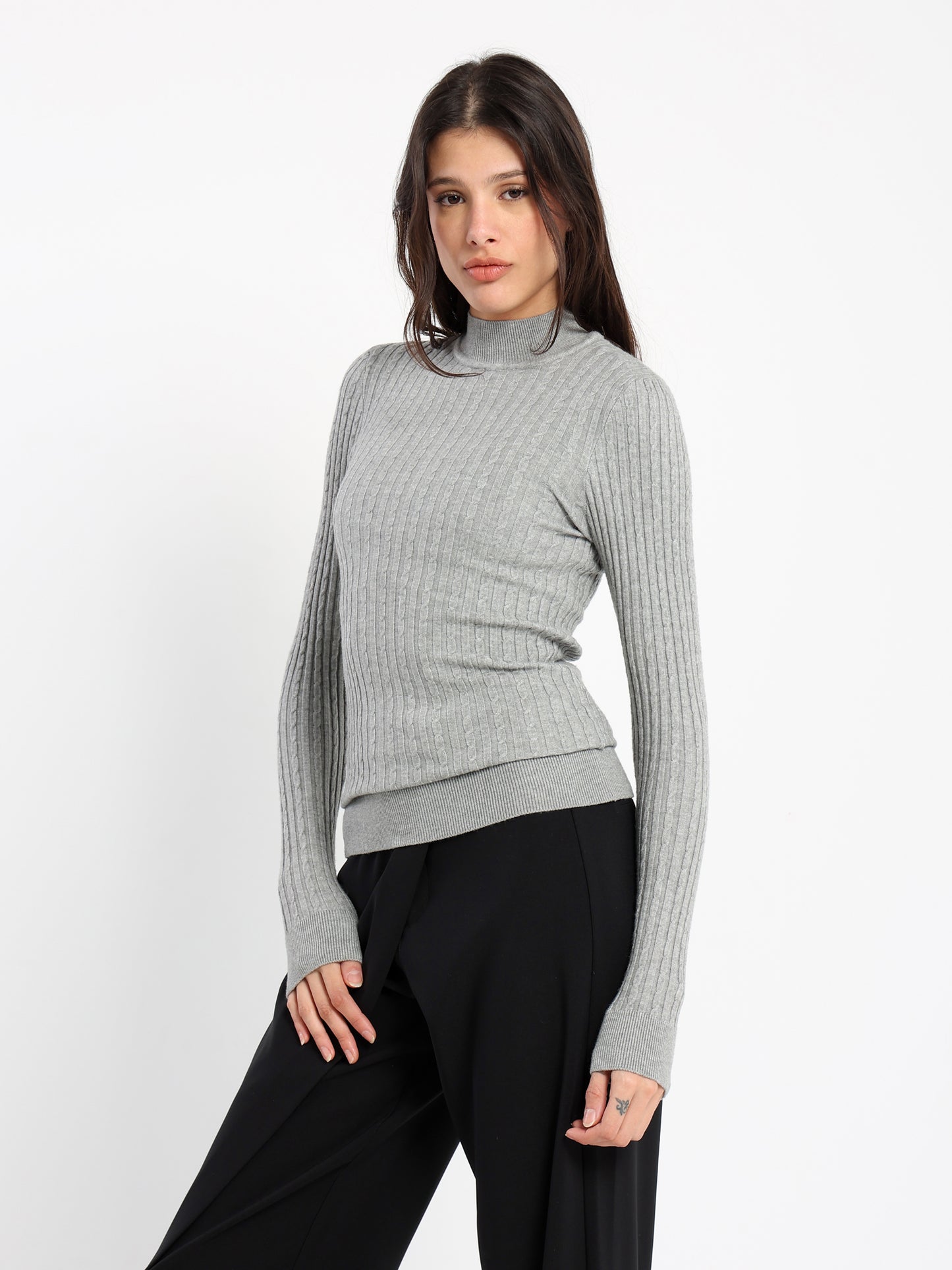 Small Cable Turtleneck