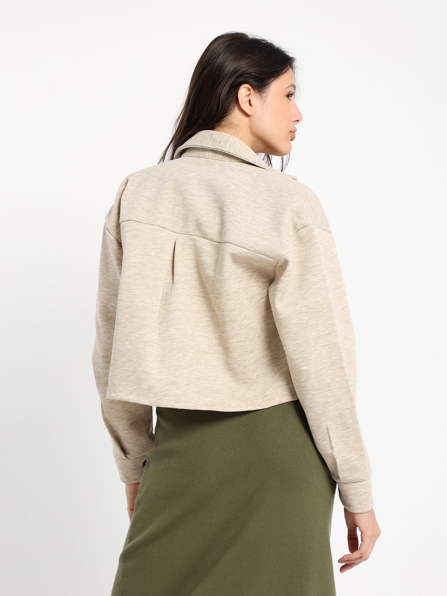 Rayon Blend Oversized Long Sleeve Shirt