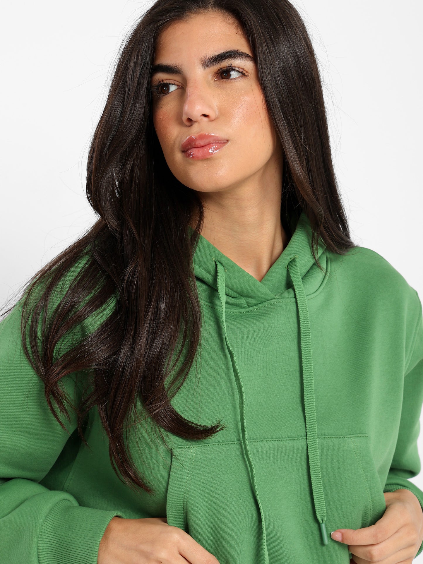 Solid Cropped Hoodie