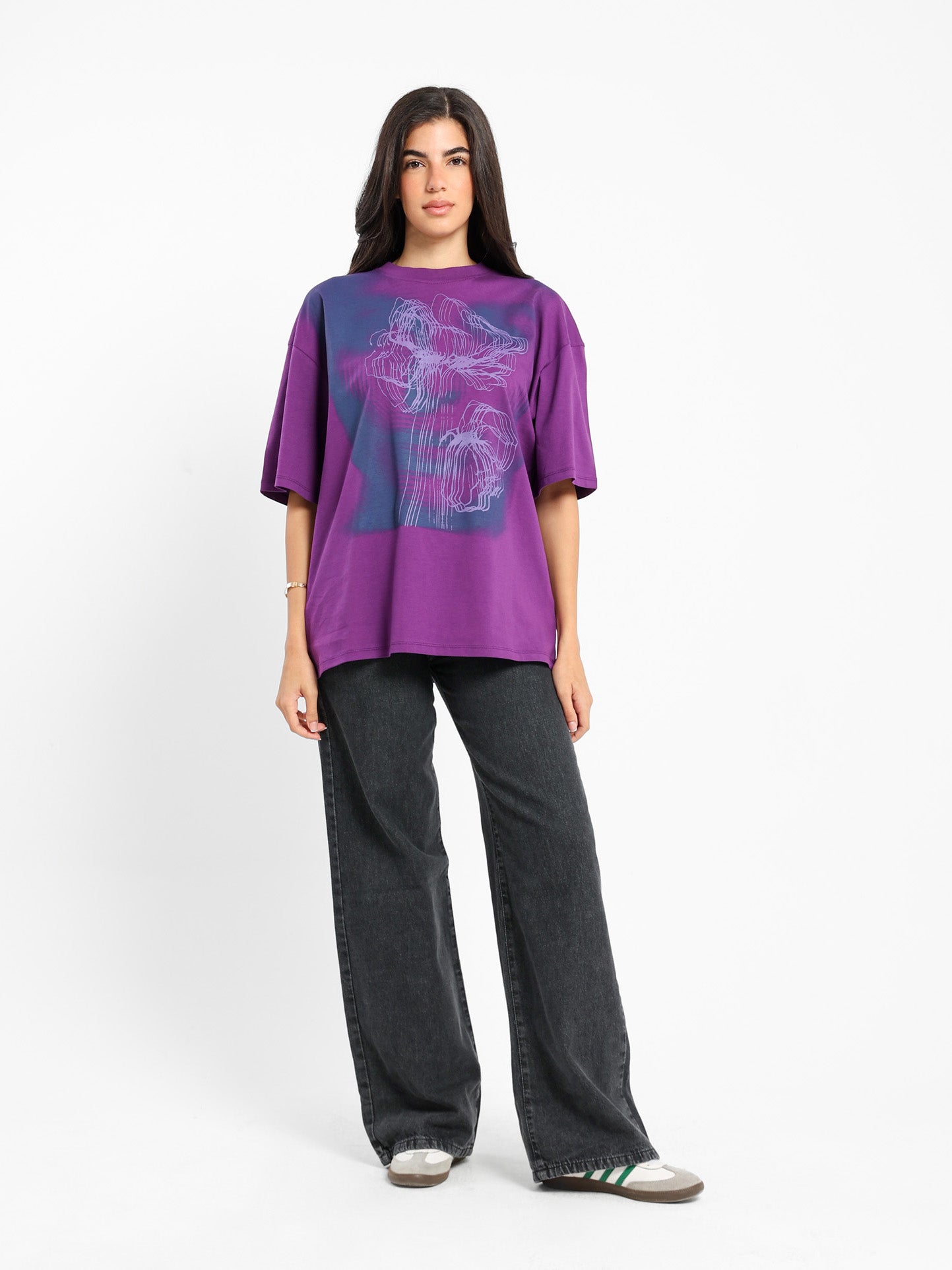 Oversized Half Sleeves Tee with Place Print