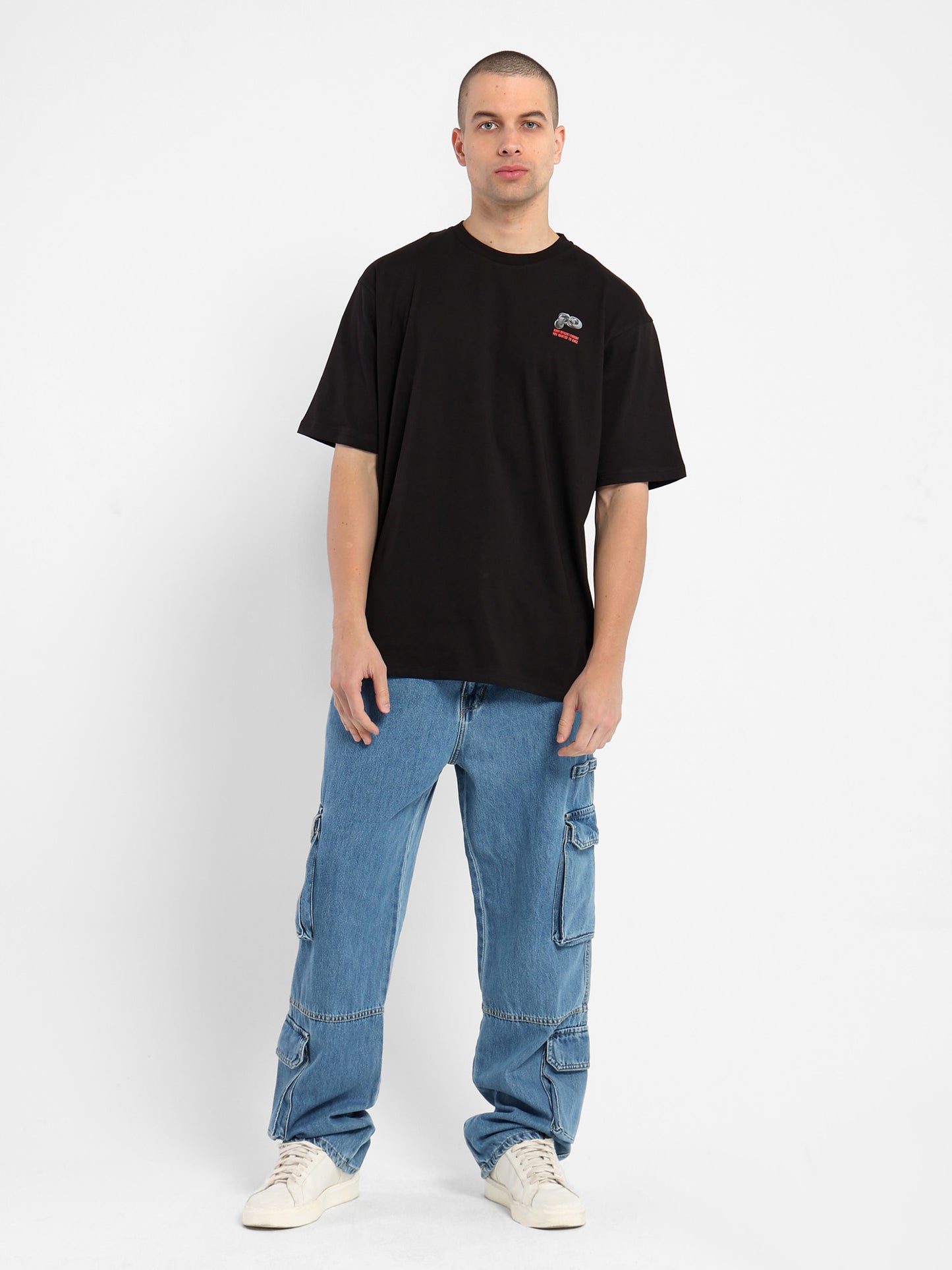 Oversized Half Sleeves T-Shirt with Place Print - Outlet