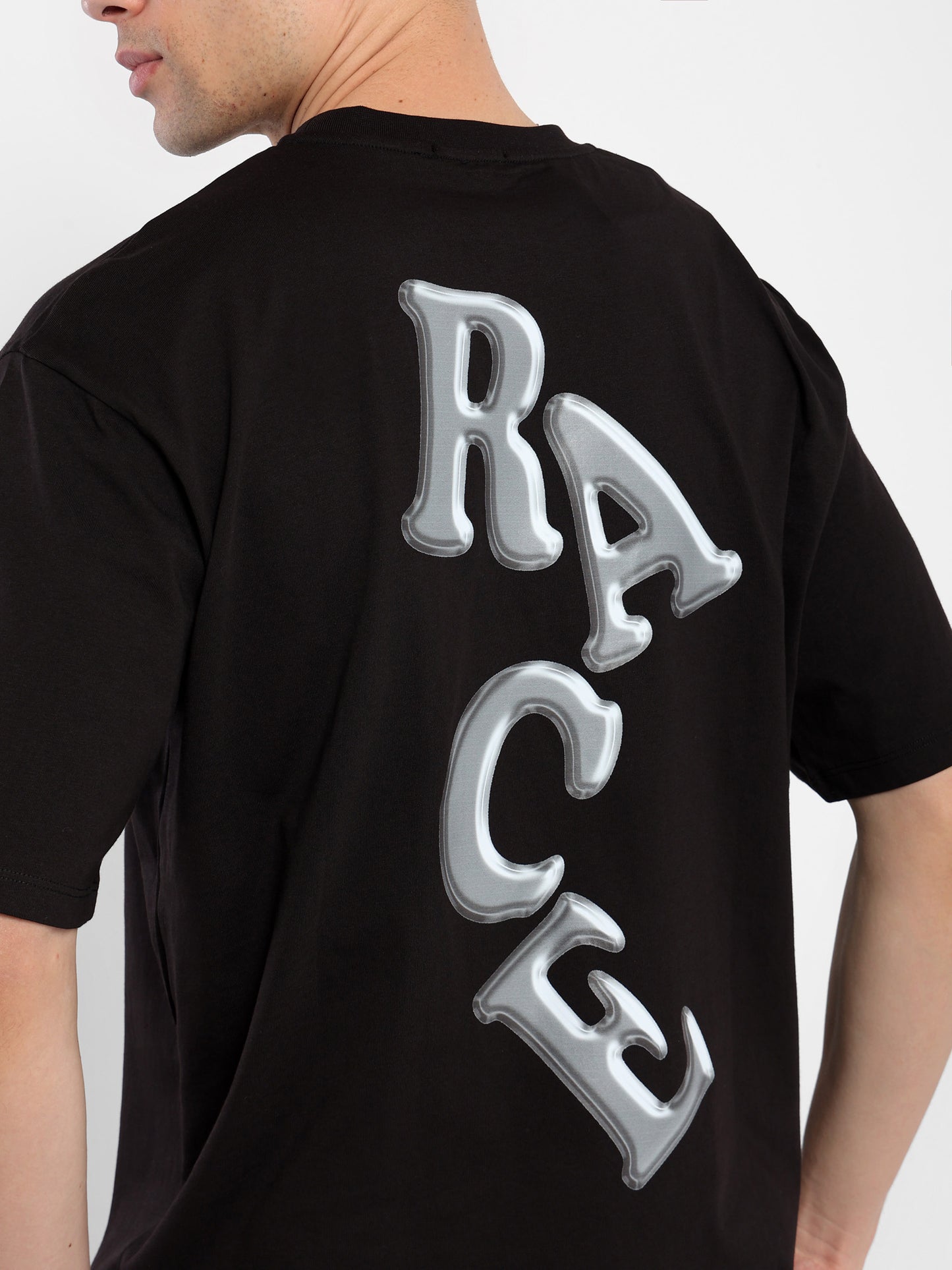 Oversized Half Sleeves T-Shirt with Place Print - Outlet