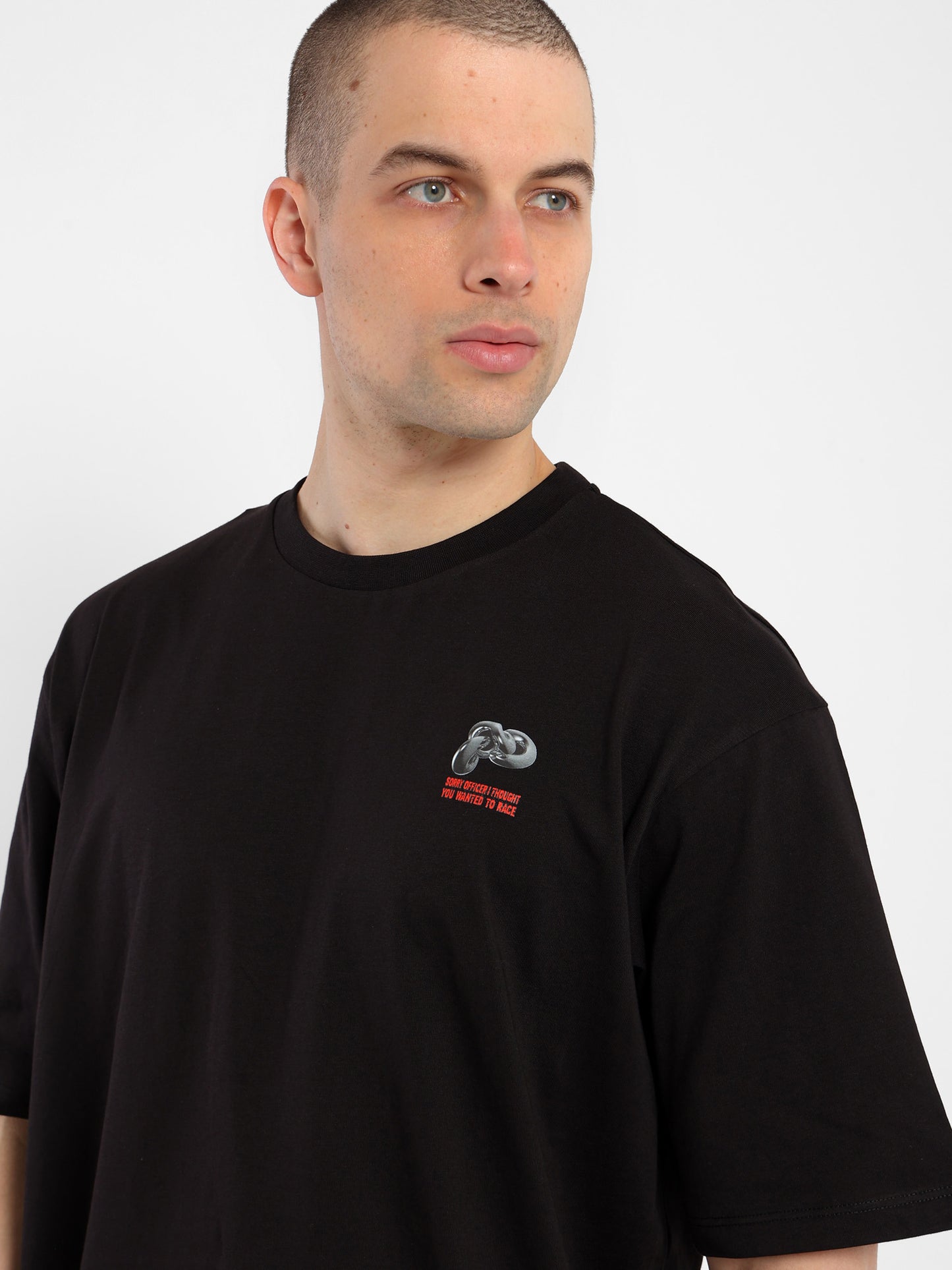 Oversized Half Sleeves T-Shirt with Place Print - Outlet