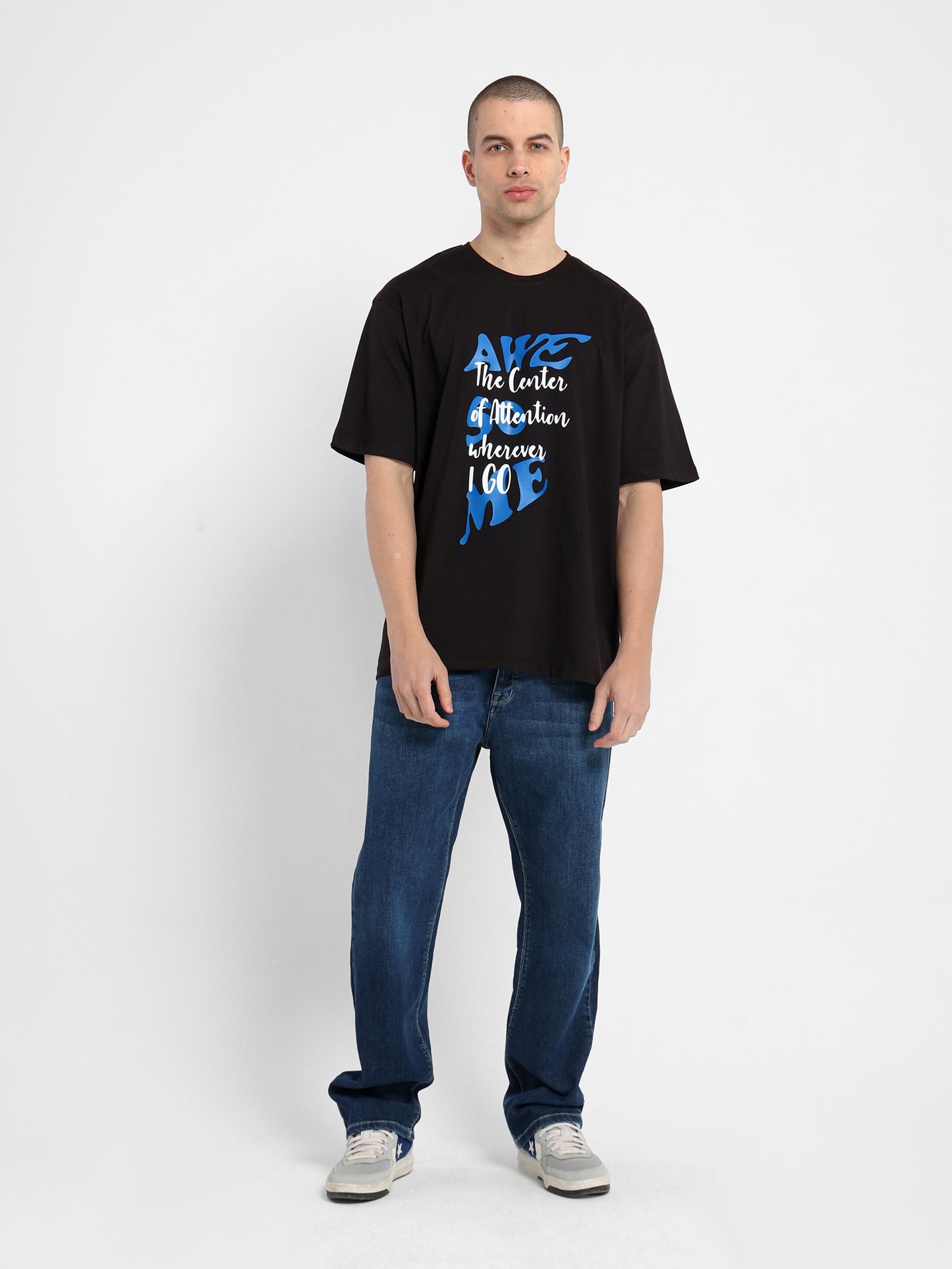 Sprayed Text 2 Colors T-Shirt - Outlet