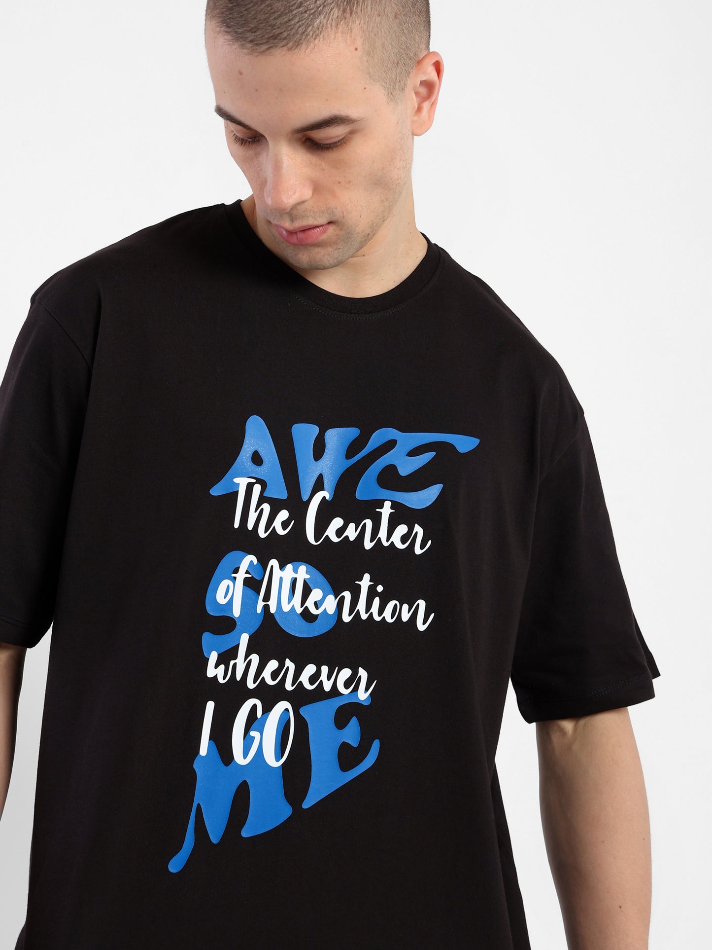 Sprayed Text 2 Colors T-Shirt - Outlet