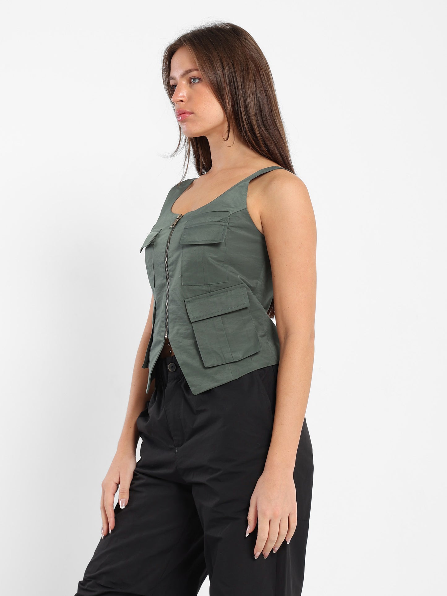 Multi-Pockets Sleeveless Vest