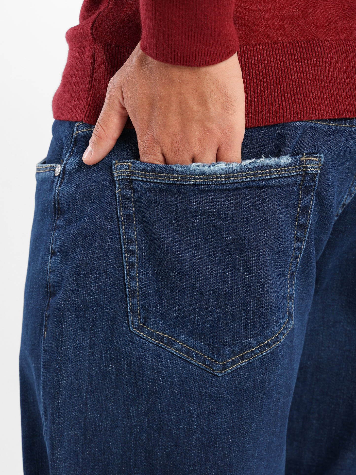 Regular 5-Pocket Jeans with Unfinished Hem - Outlet
