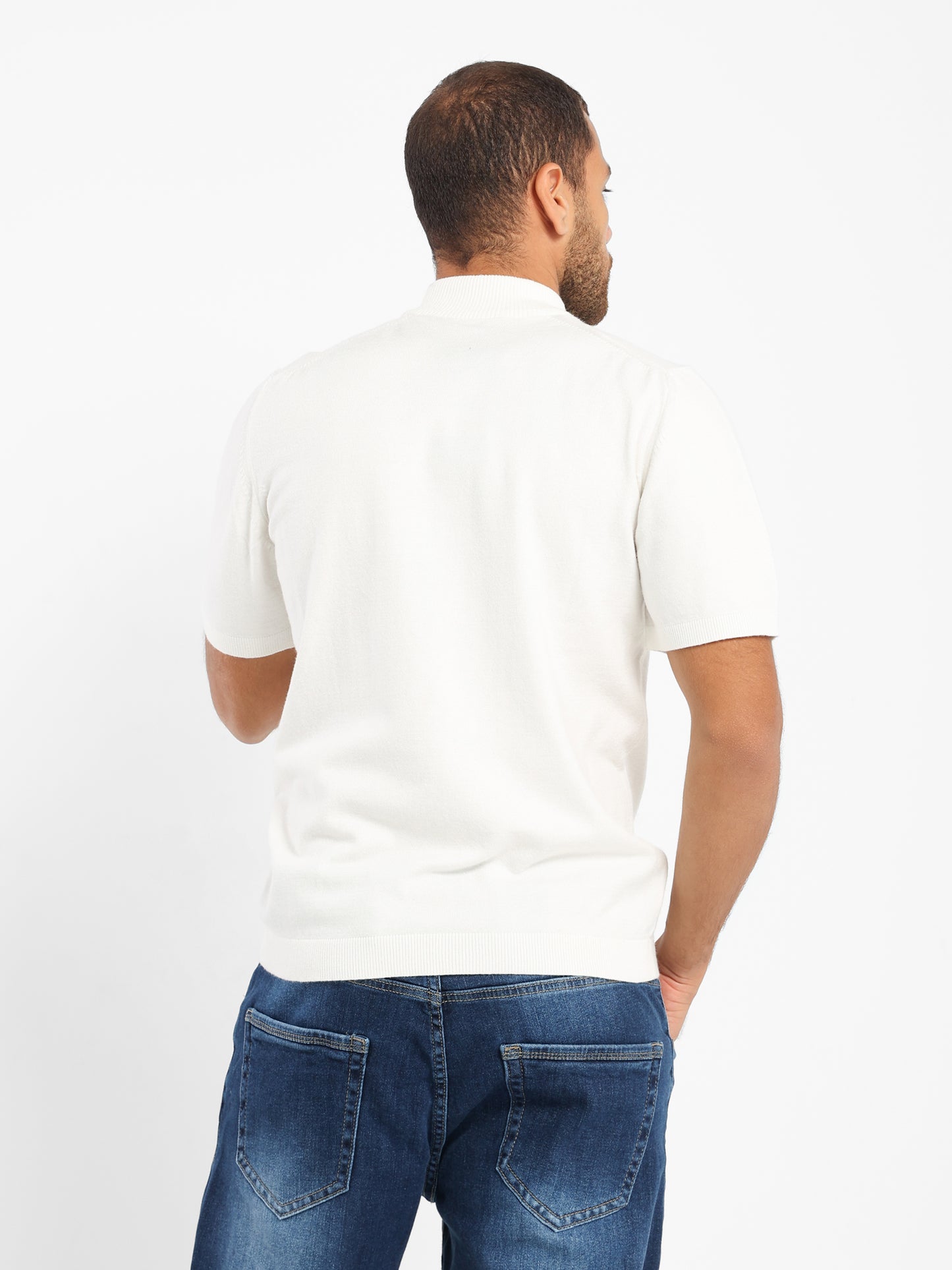 Mock Neck Tricot T-Shirt - Outlet
