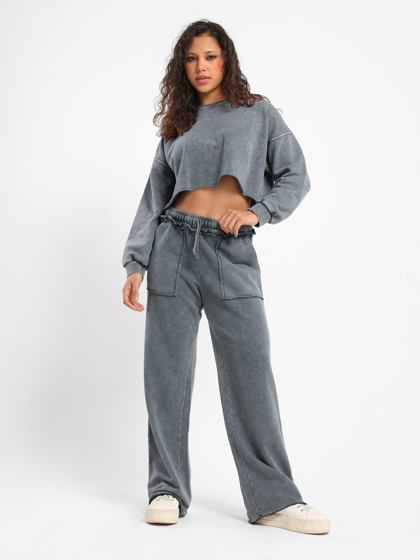 Unfinished Hems Sweatshirt