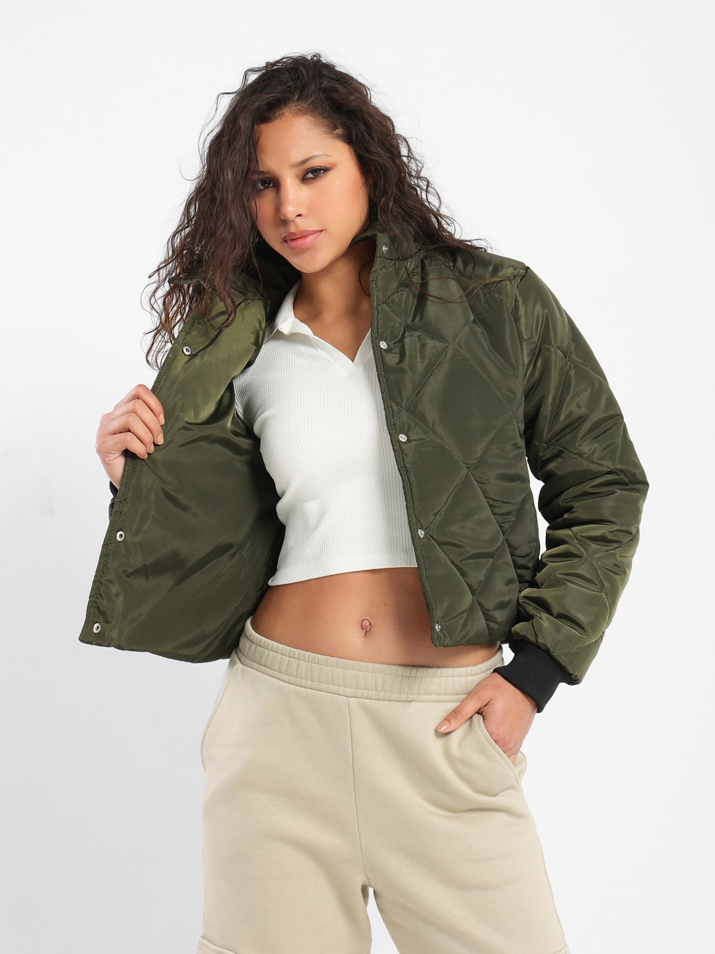 Jacket Button Front Puffer