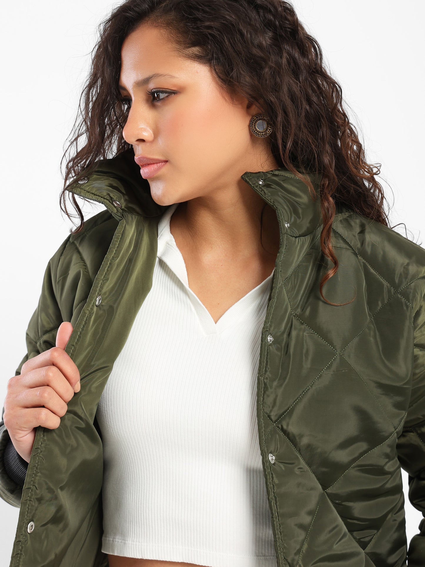 Jacket Button Front Puffer