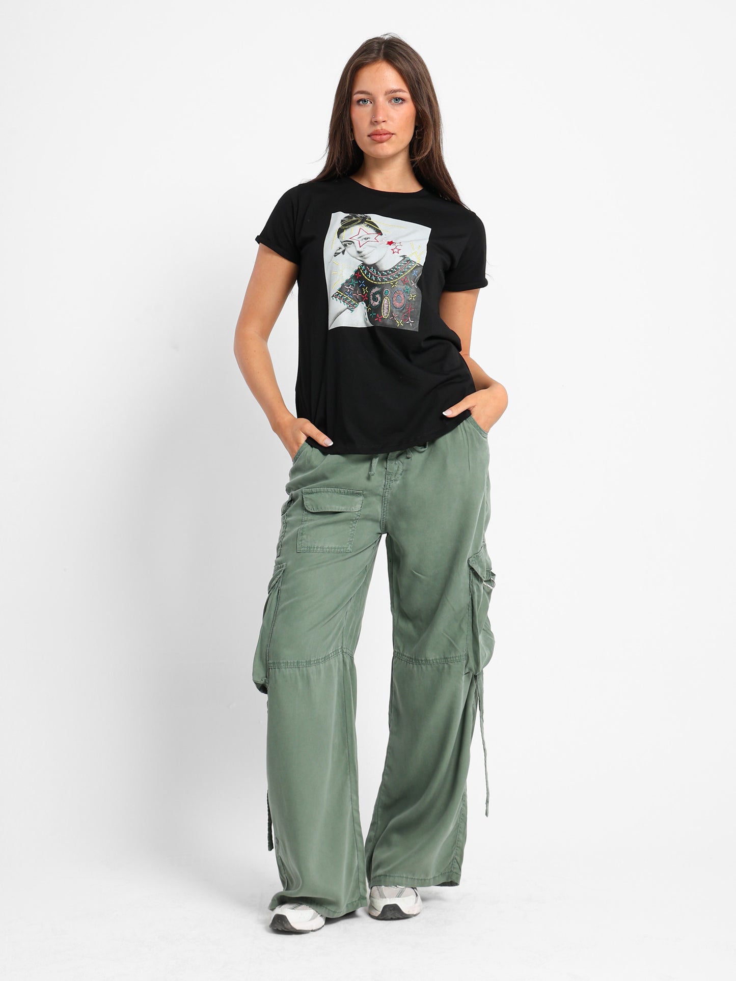 Embroidered Printed T-Shirt