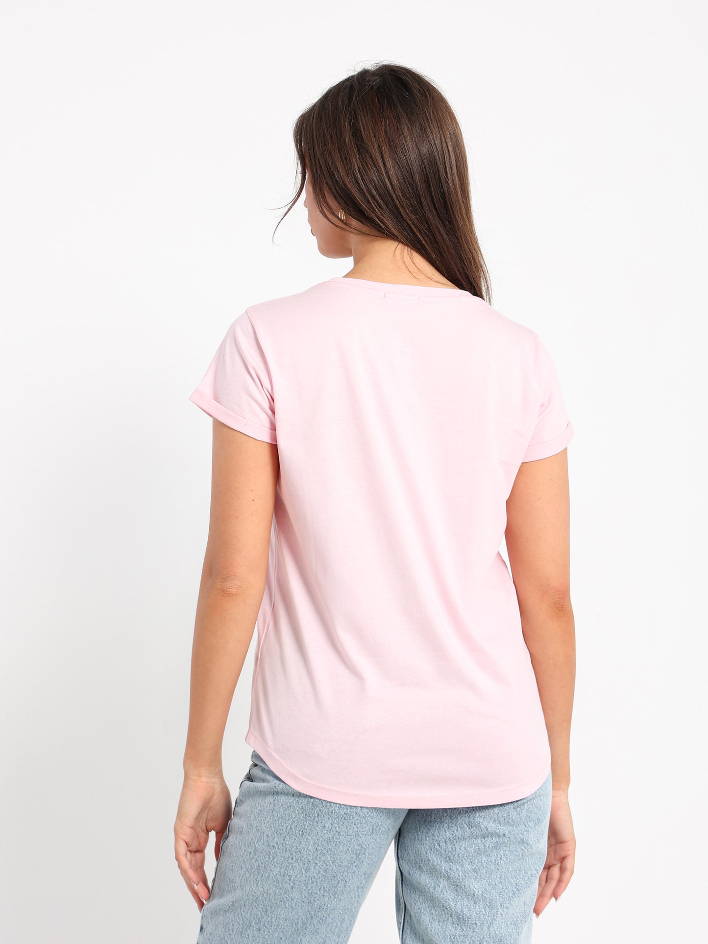 Rhinestone Heart Print T-Shirt