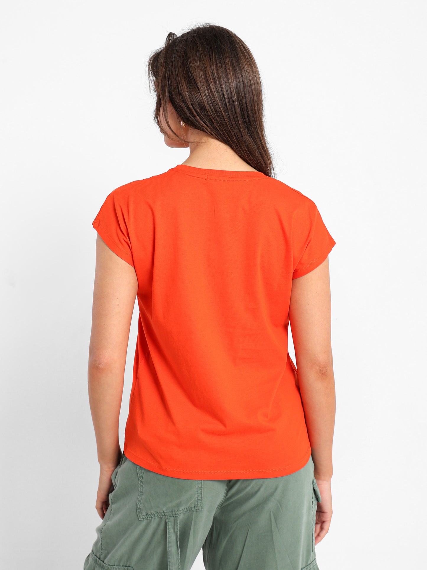 "Here" Printed Cap Sleeve T-Shirt