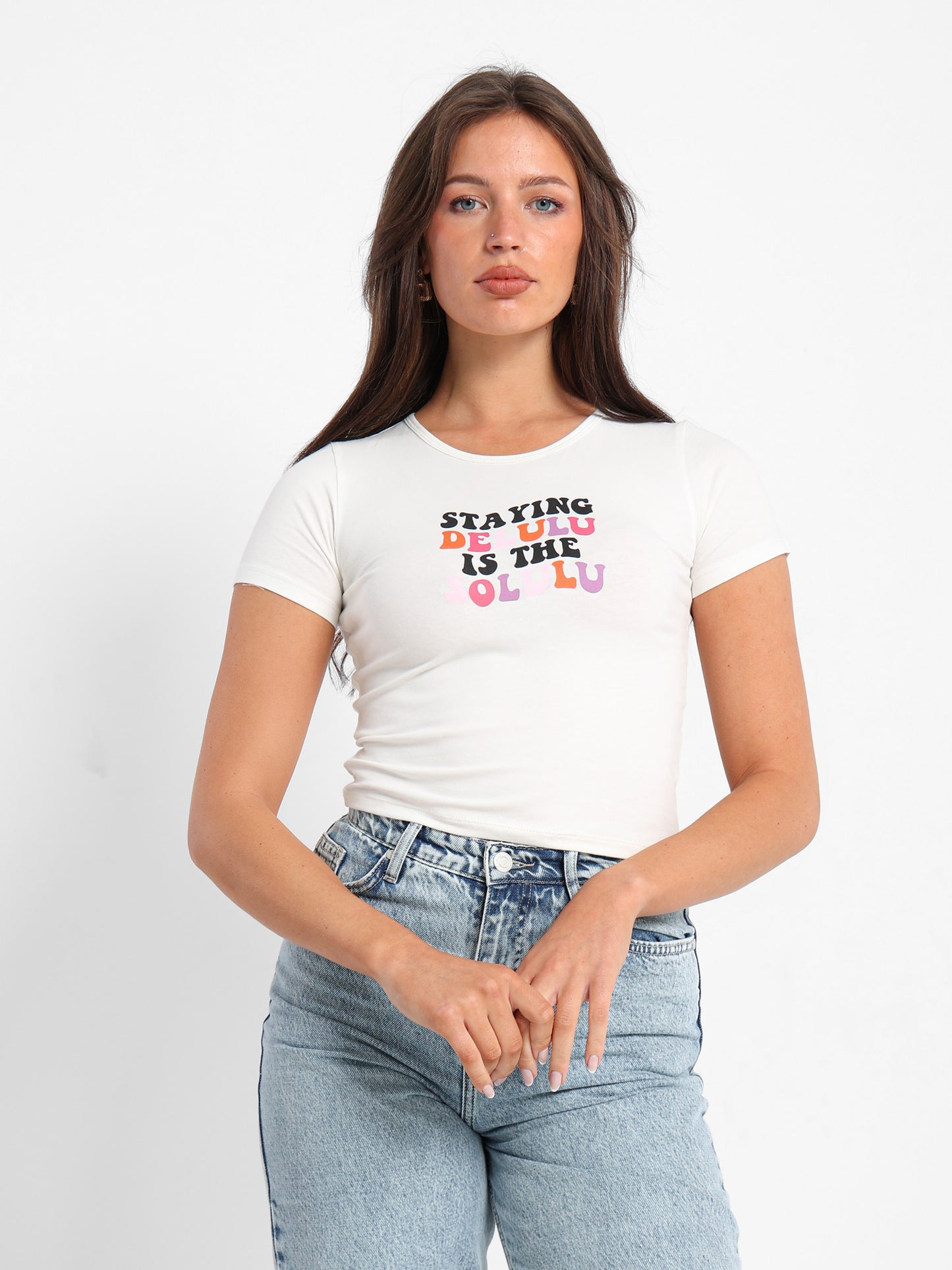 Colorful Text Print Baby Tee