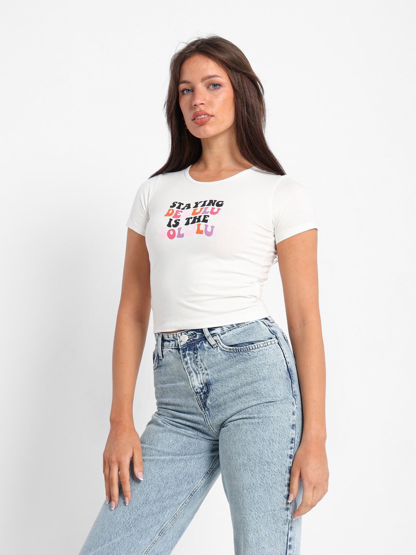 Colorful Text Print Baby Tee