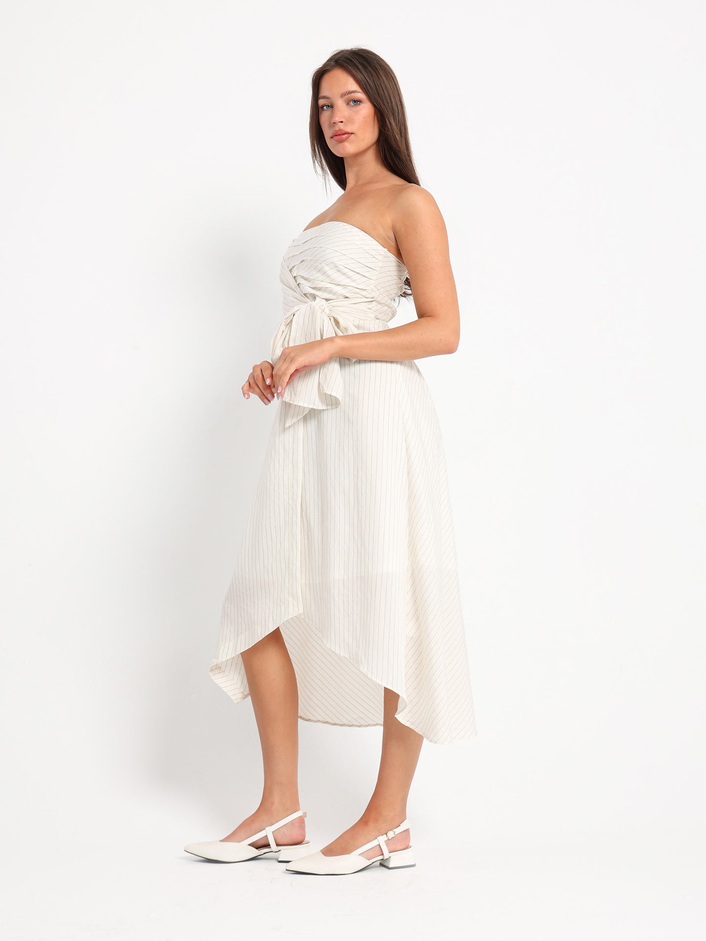 Striped Strapless Dress