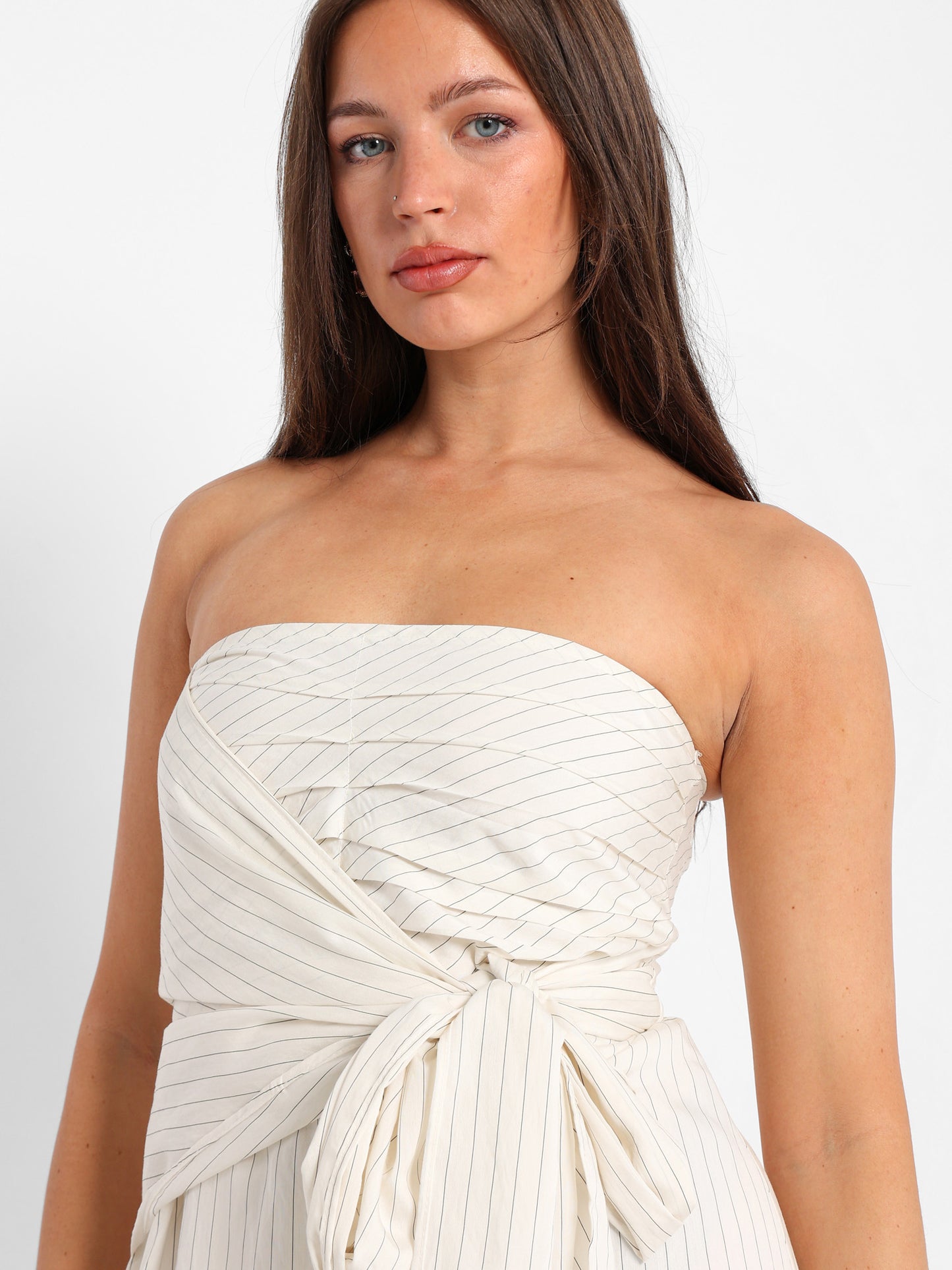 Striped Strapless Dress