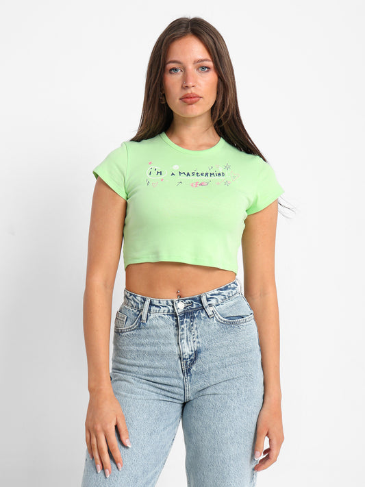 "I'm A Master Mind" Printed Baby Tee