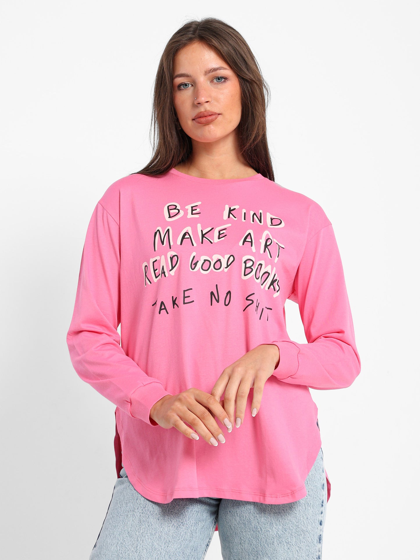 "Be Kind" Oversized Long-Sleeve T-Shirt