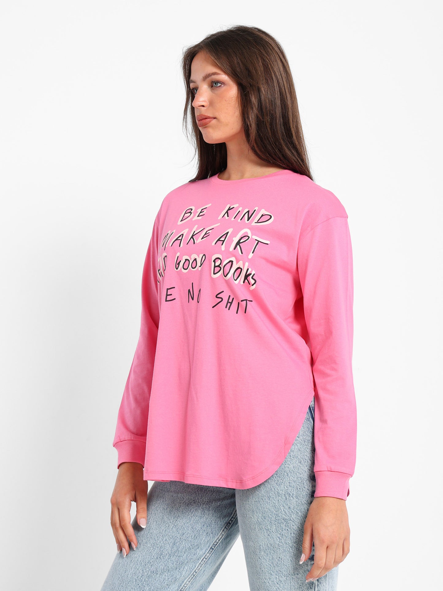 "Be Kind" Oversized Long-Sleeve T-Shirt