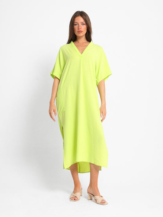 Grandad Collar Maxi Dress