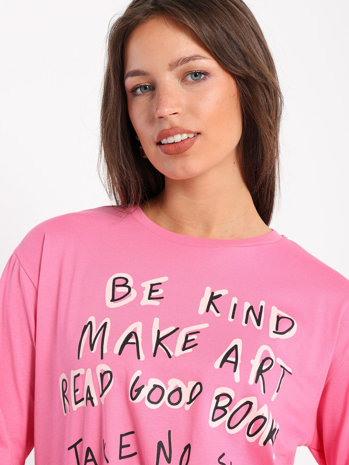 "Be Kind" Oversized Long-Sleeve T-Shirt