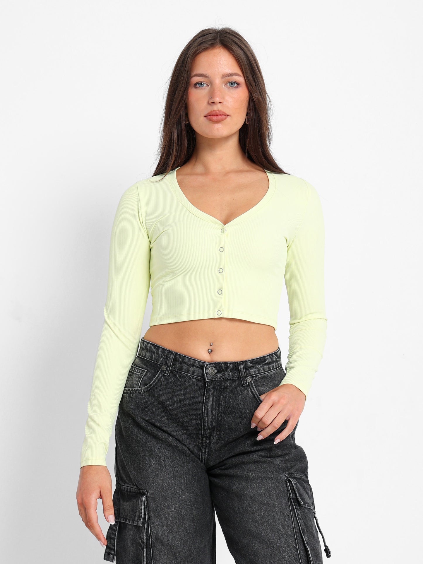 Ribbed Cropped Cardigan