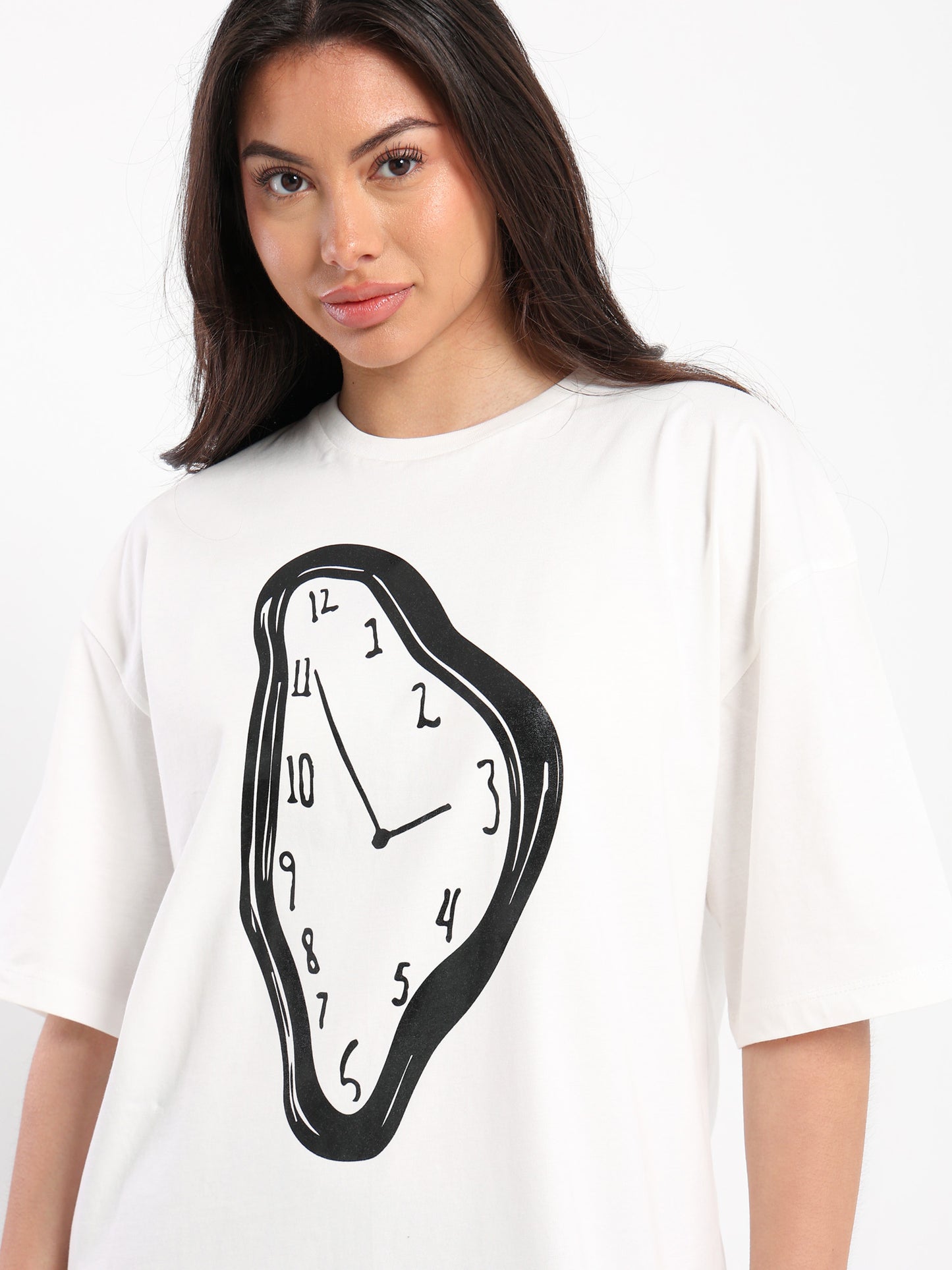 Oversized T-Shirt Dali Watch Print