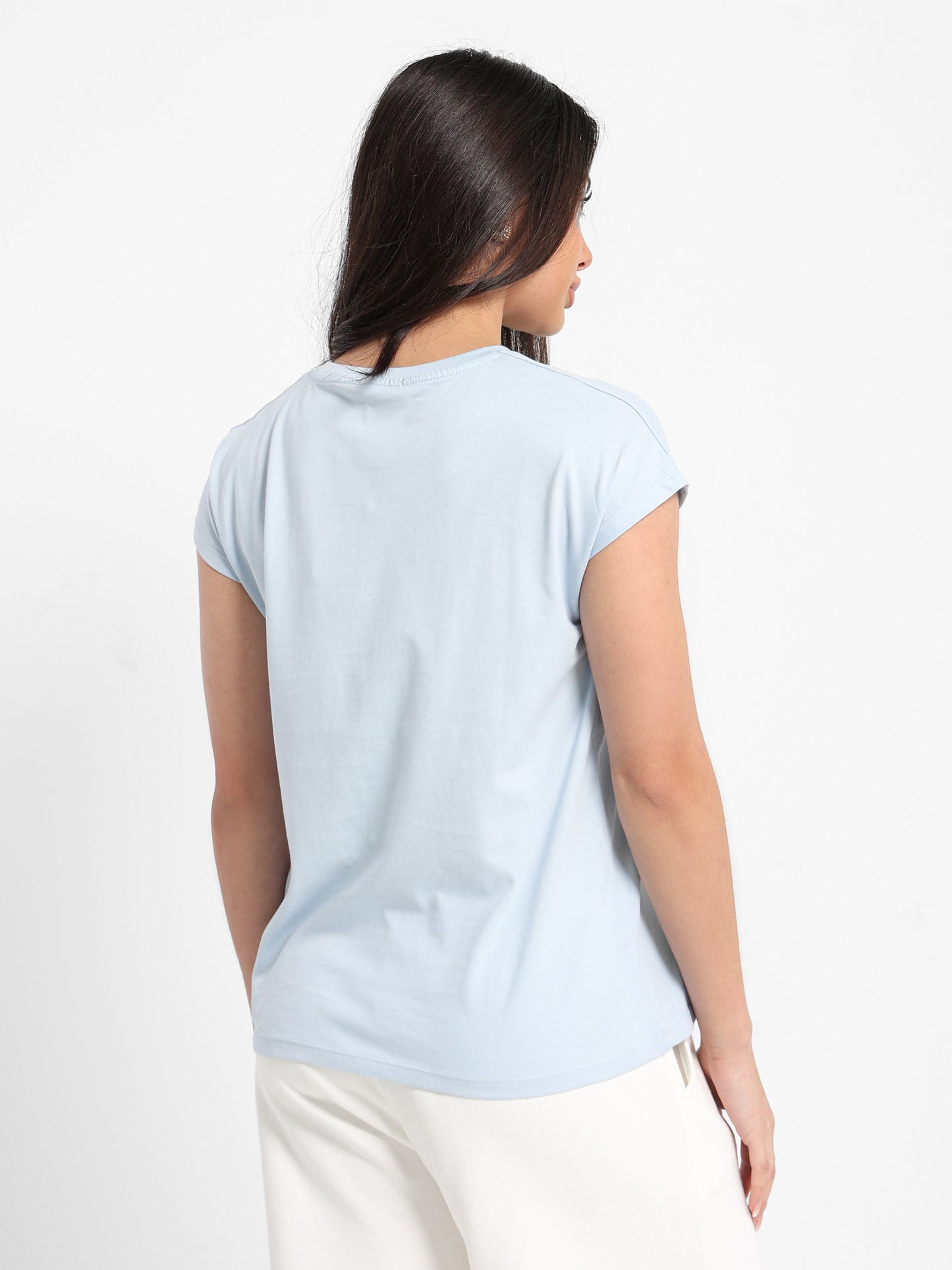Puffed Text Cap Sleeve T-Shirt