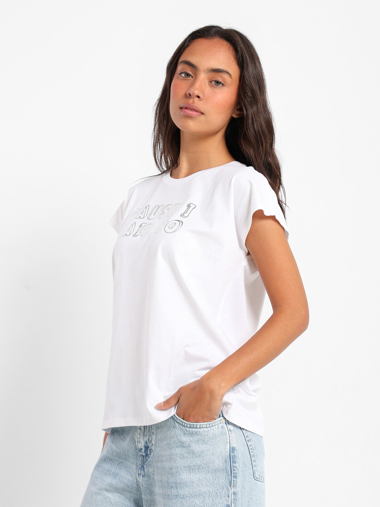 Reform Printed Cap Sleeve T-Shirt